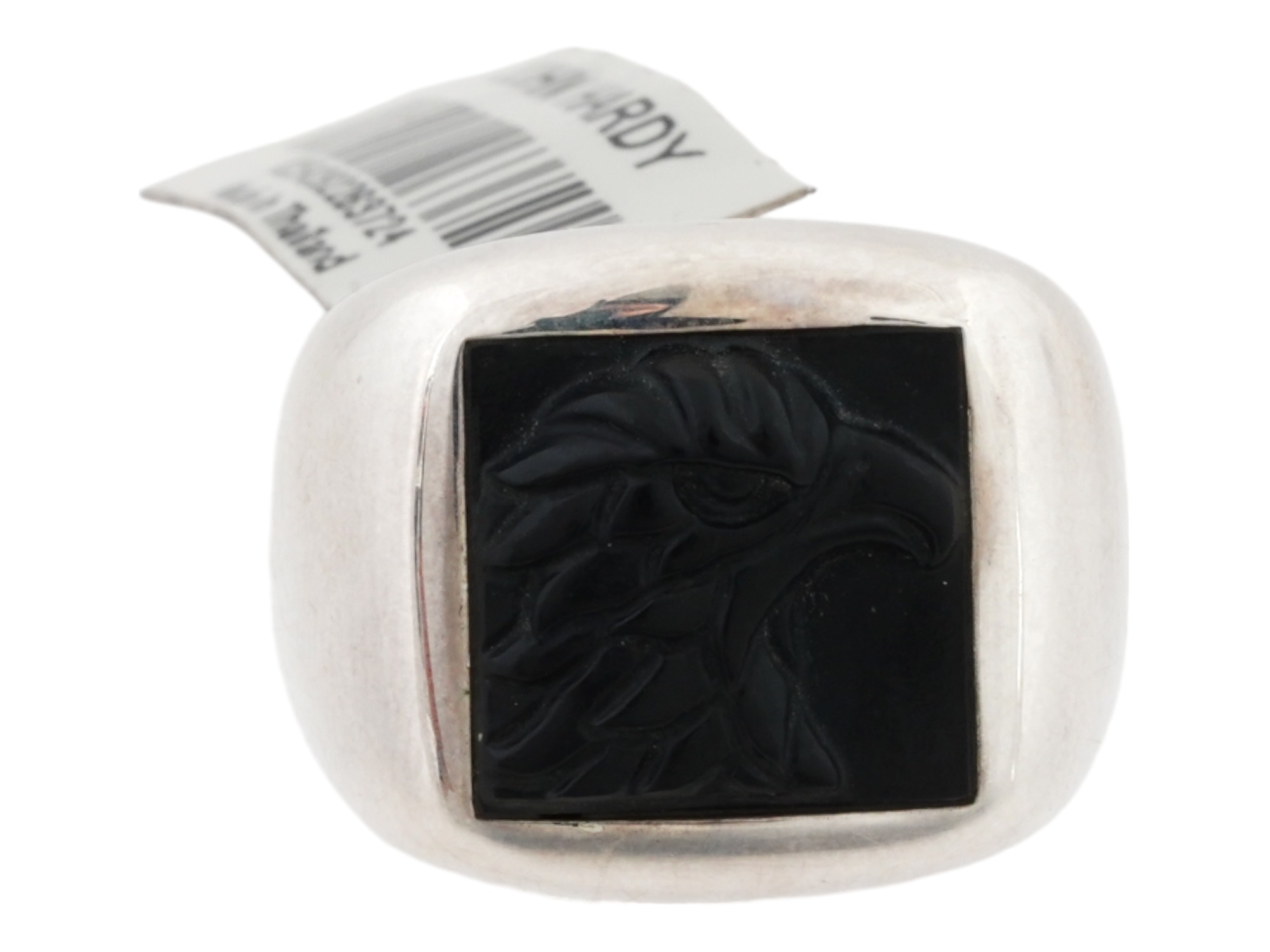 JOHN HARDY EAGLE STERLING SILVER ONYX STONE RING PIC-1