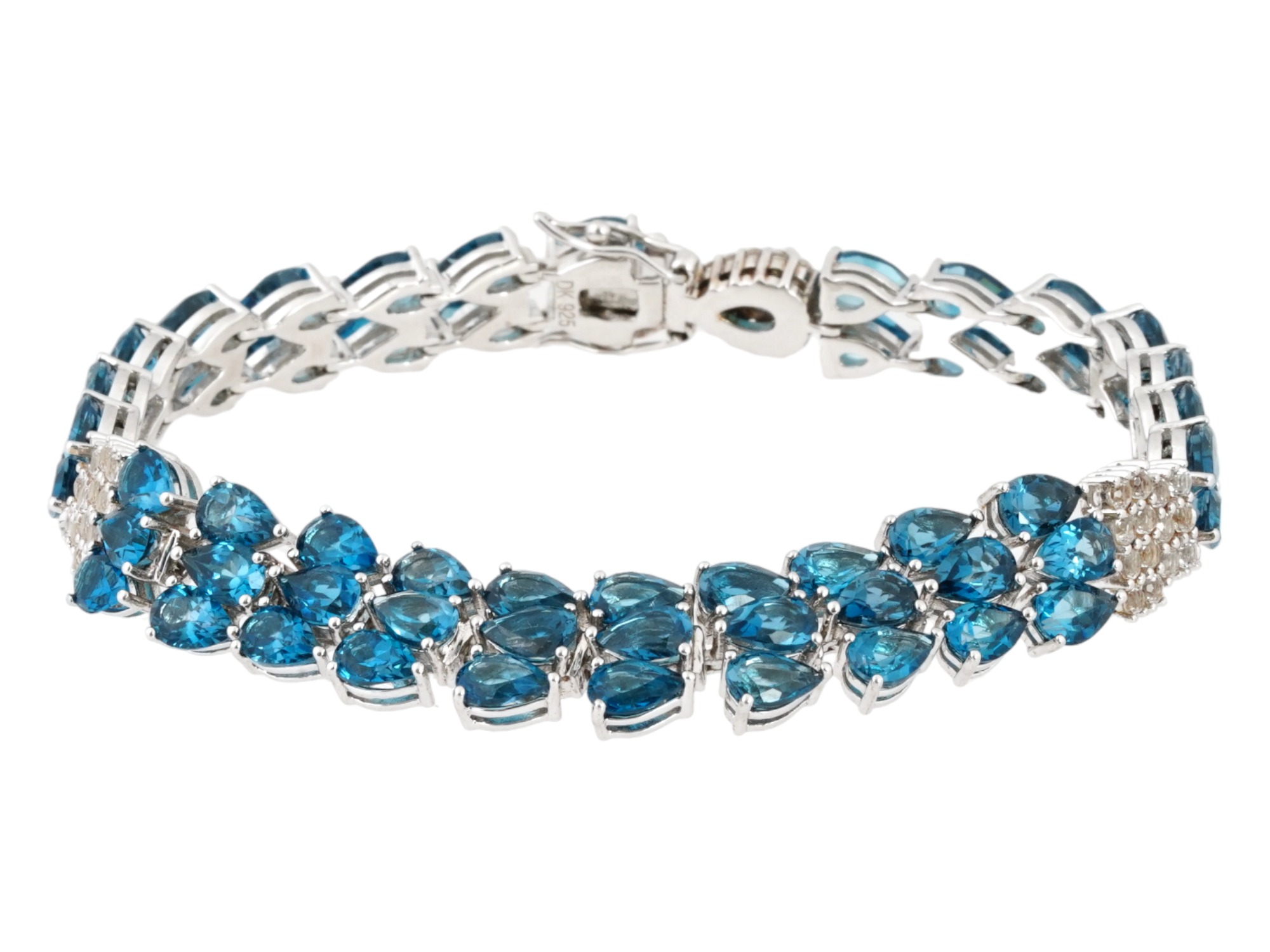 DAVID KIDD STERLING SILVER BLUE TOPAZ BRACELET PIC-0