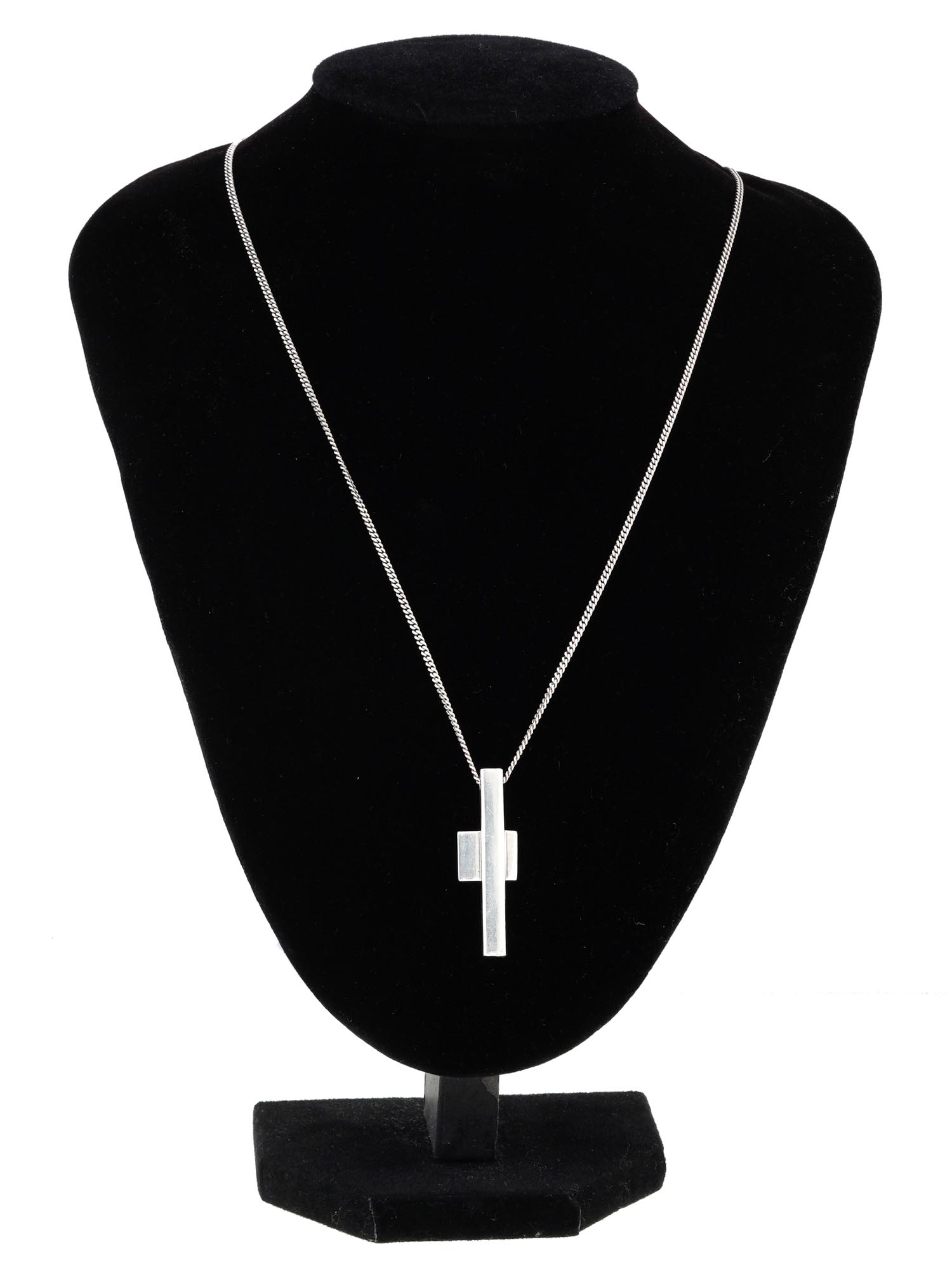 GUCCI STERLING SILVER NECKLACE WITH CROSS PENDANT PIC-0