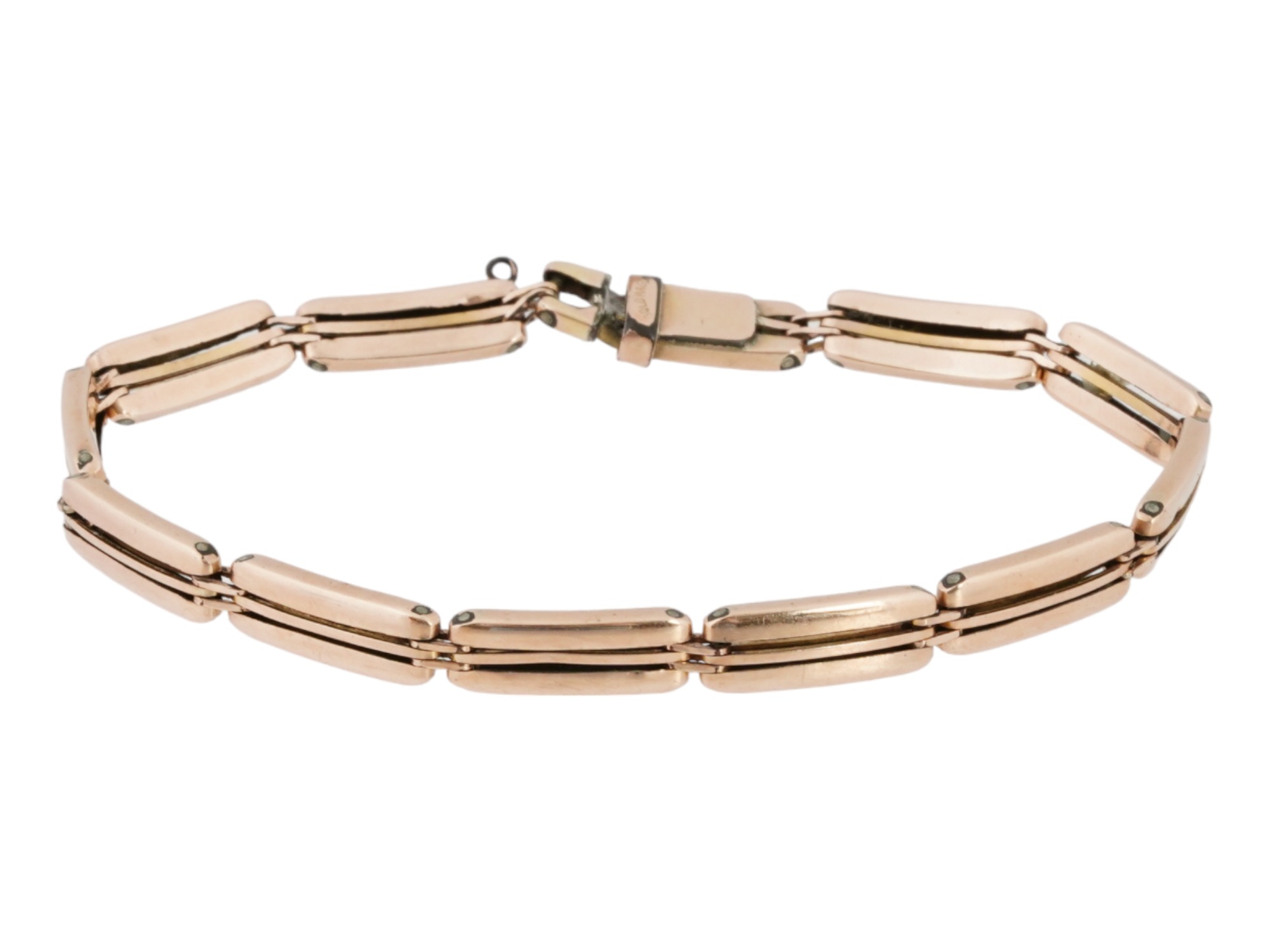 14K GOLD MAGNUM GOLD PLATED STERLING SILVER BRACELET PIC-0