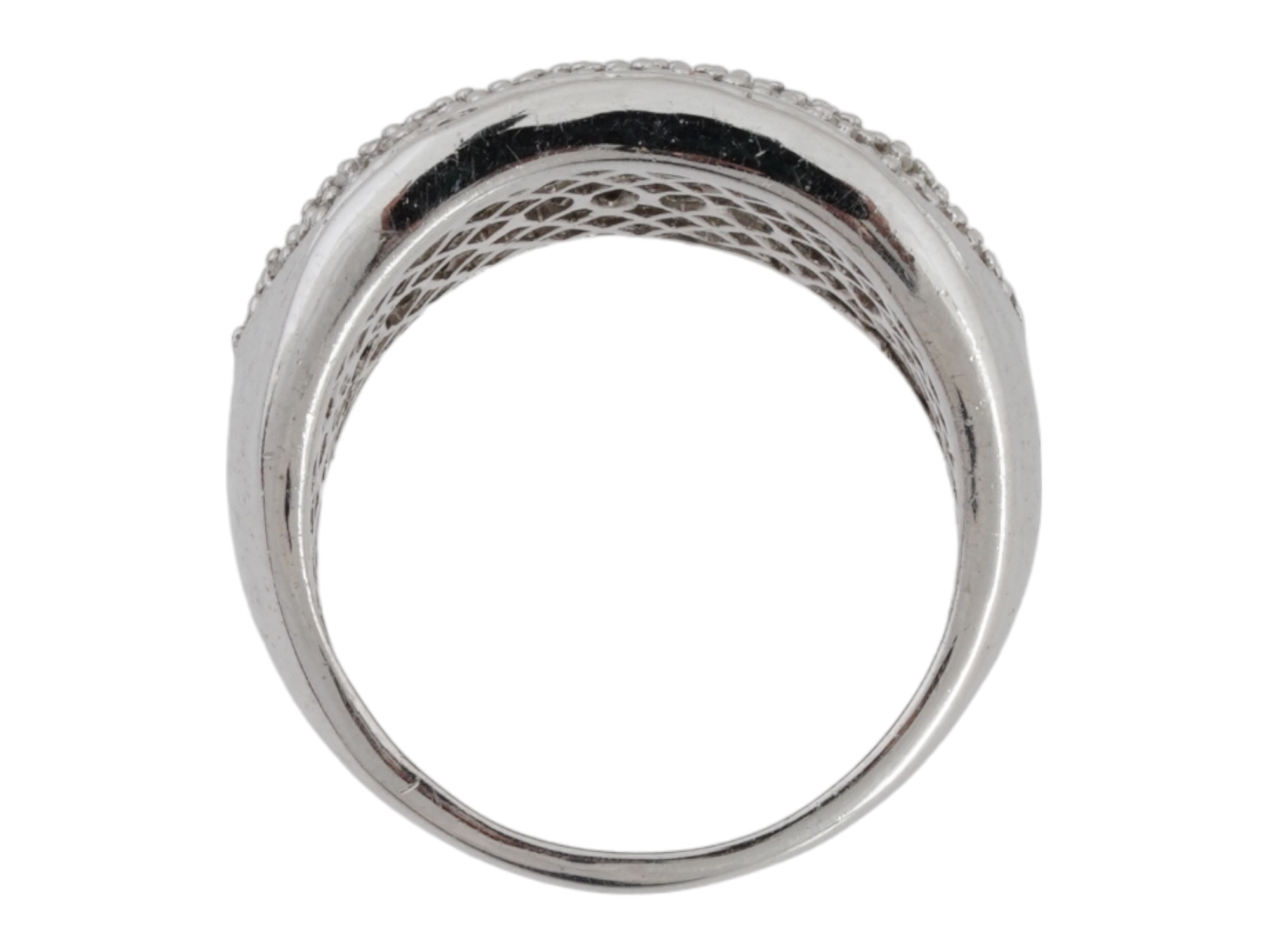 MALE 925 STERLING SILVER AND DIAMONDS CHUNKY RING PIC-3