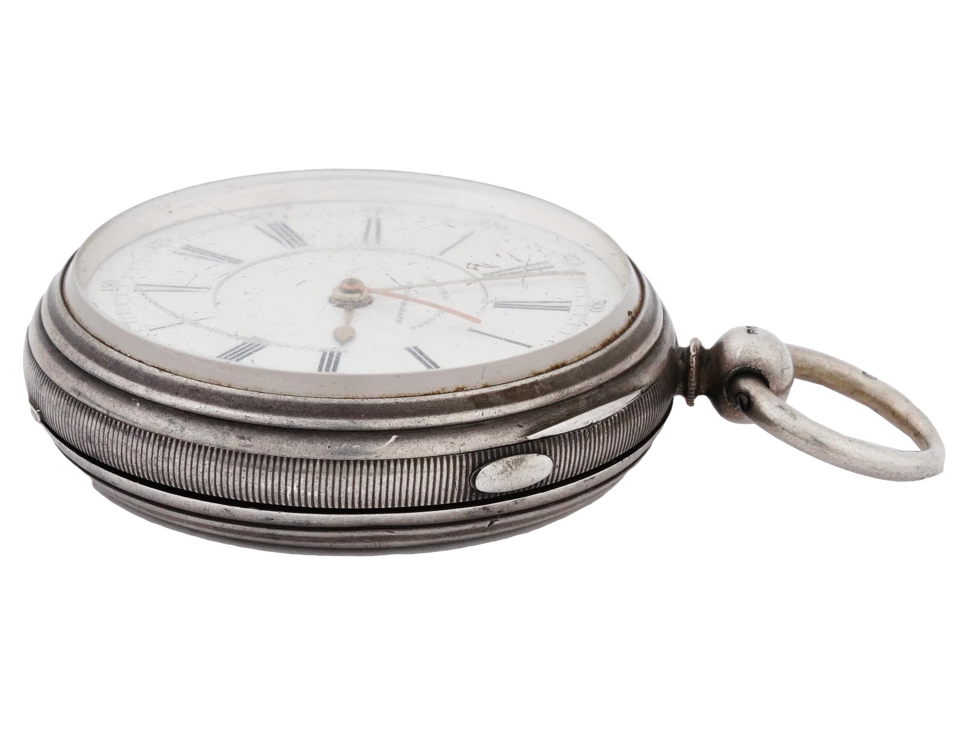 CENTER SECONDS STERLING SILVER POCKET CHRONOGRAPH PIC-2