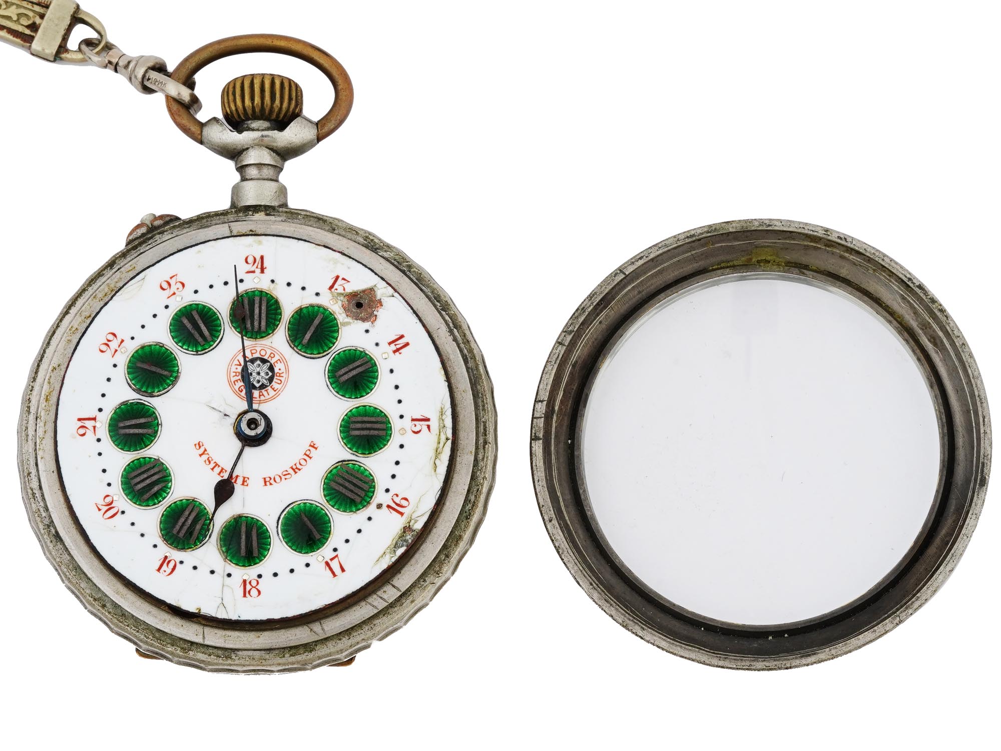 ANTIQUE VAPORE SYSTEME ROSKOPF POCKET WATCH C 1880 PIC-4