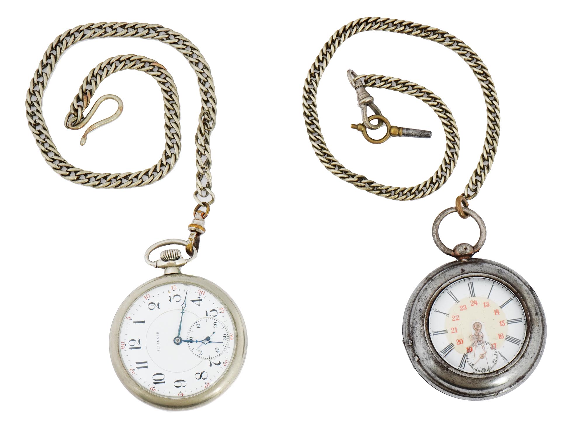 COLLECTION OF ANTIQUE POCKET WATCHES IN SILVER CASES PIC-3