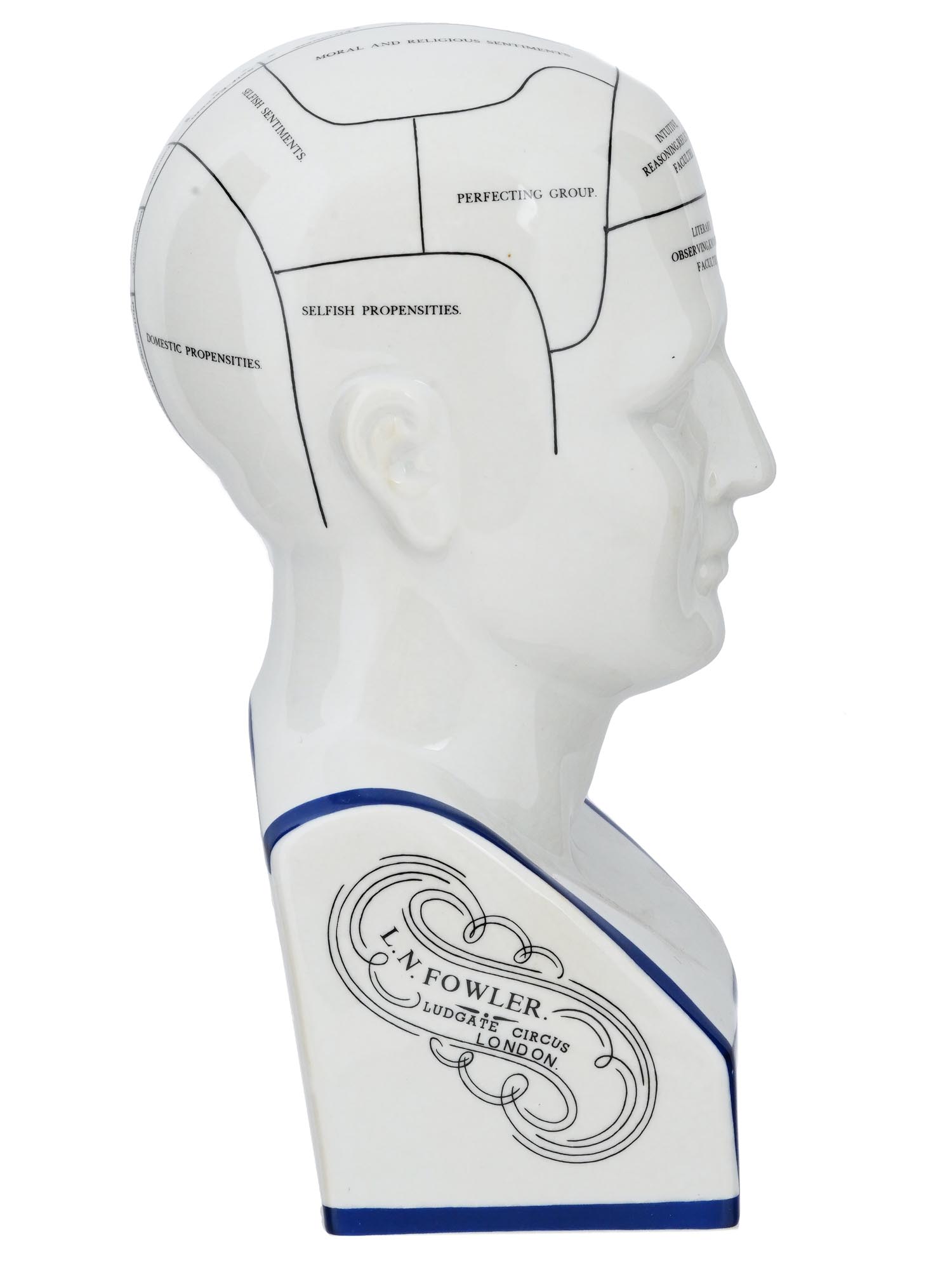 CERAMIC PHRENOLOGY HEAD AFTER L. N. FOWLER PIC-2