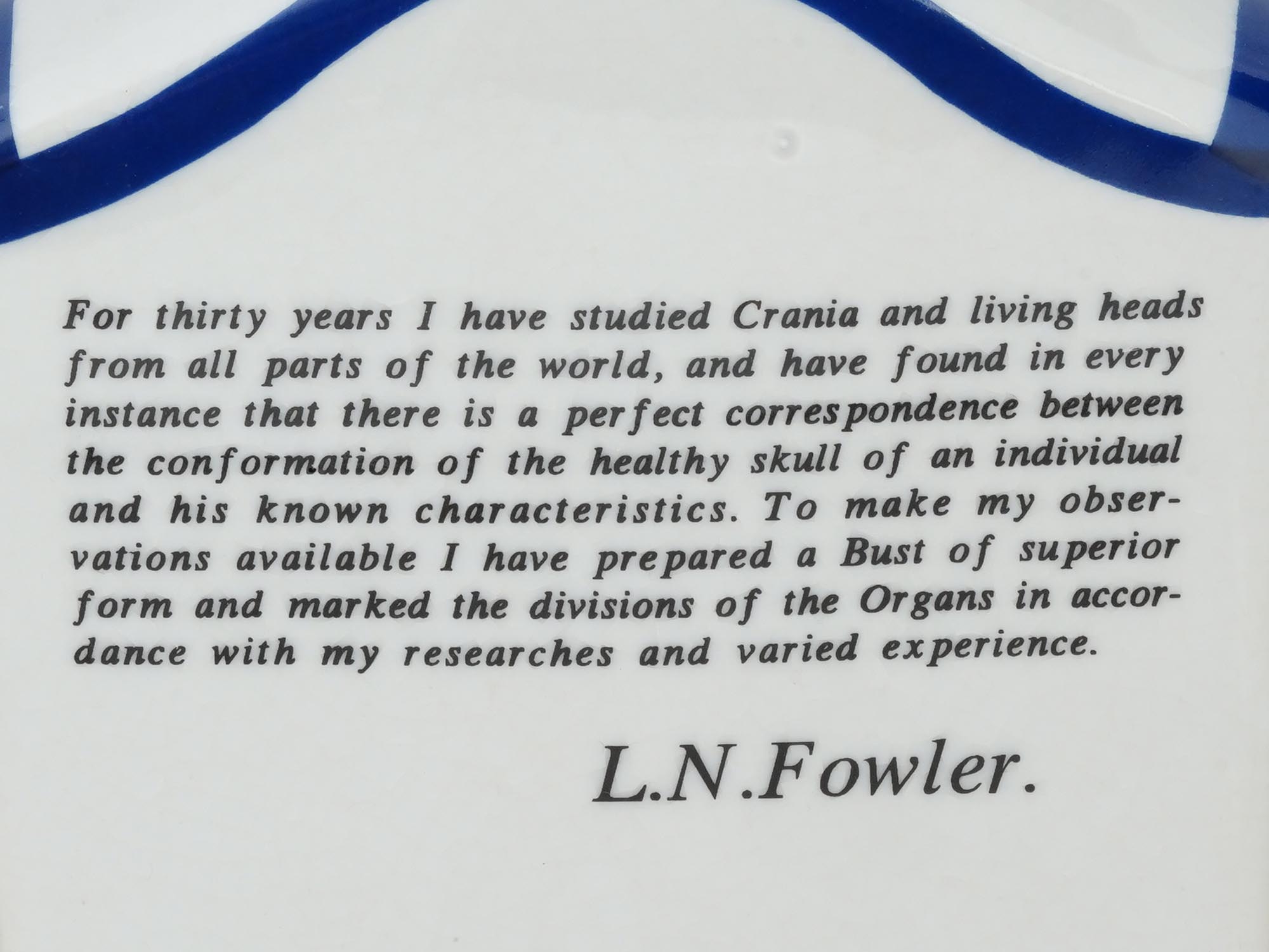 CERAMIC PHRENOLOGY HEAD AFTER L. N. FOWLER PIC-7