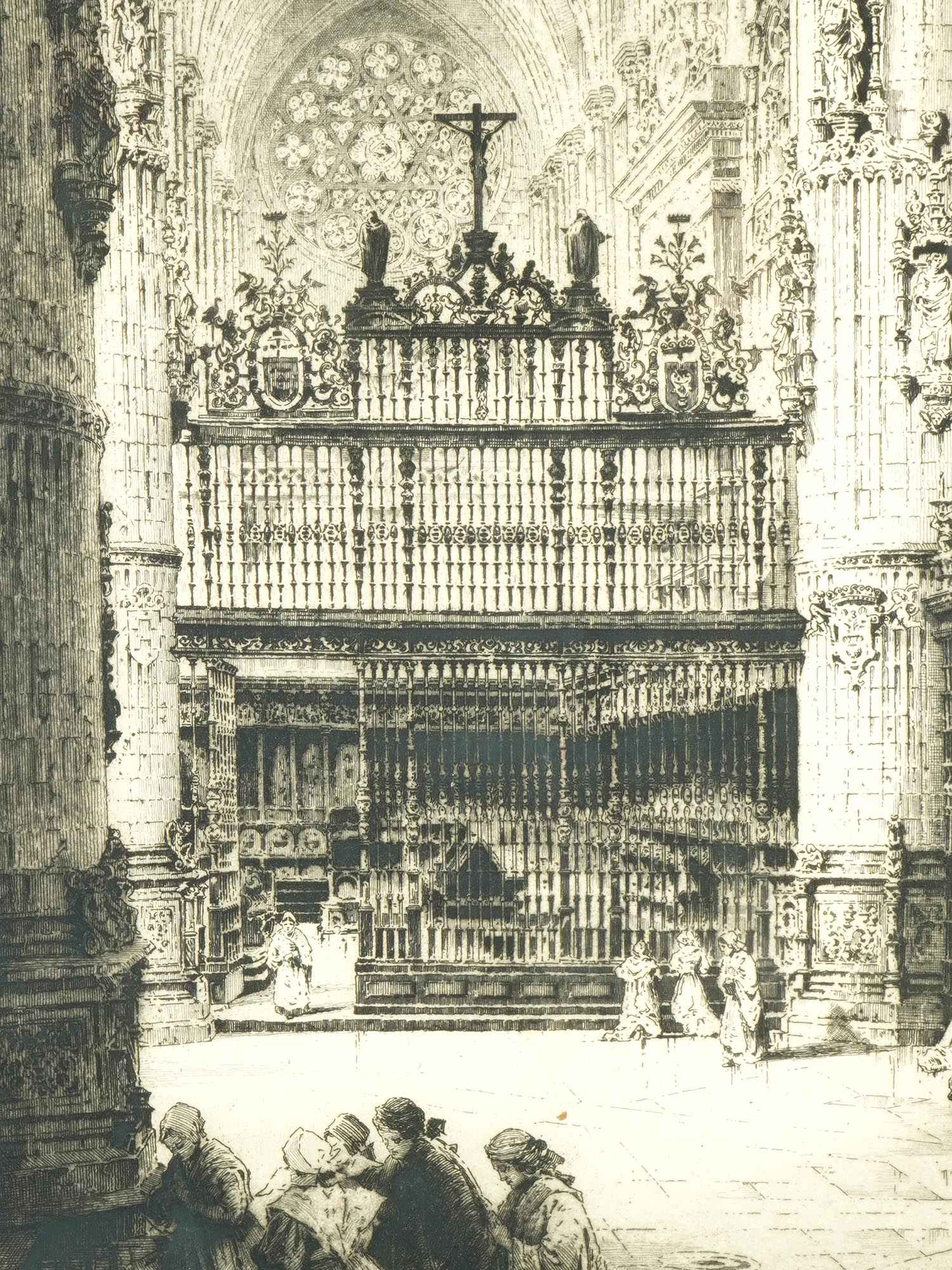 VIEW OF BURGOS CATHEDRAL ETCHING BY ALBANY HOWARTH PIC-6