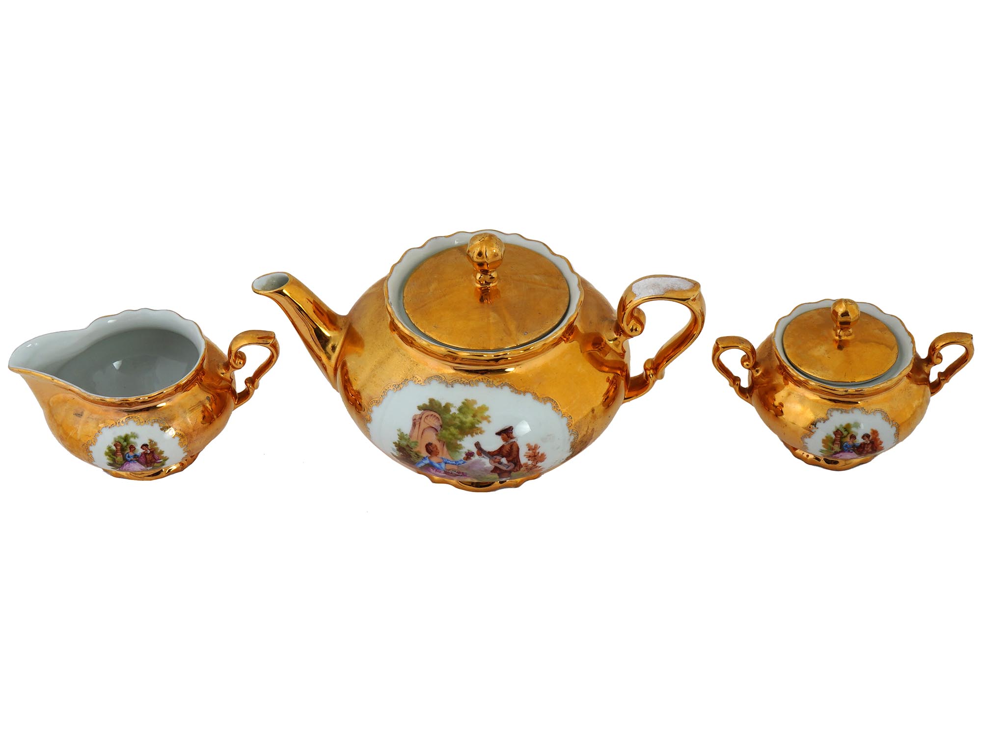 MID CENT TIRSCHEN BAVARIA GILT PORCELAIN TEA SERVICE PIC-5