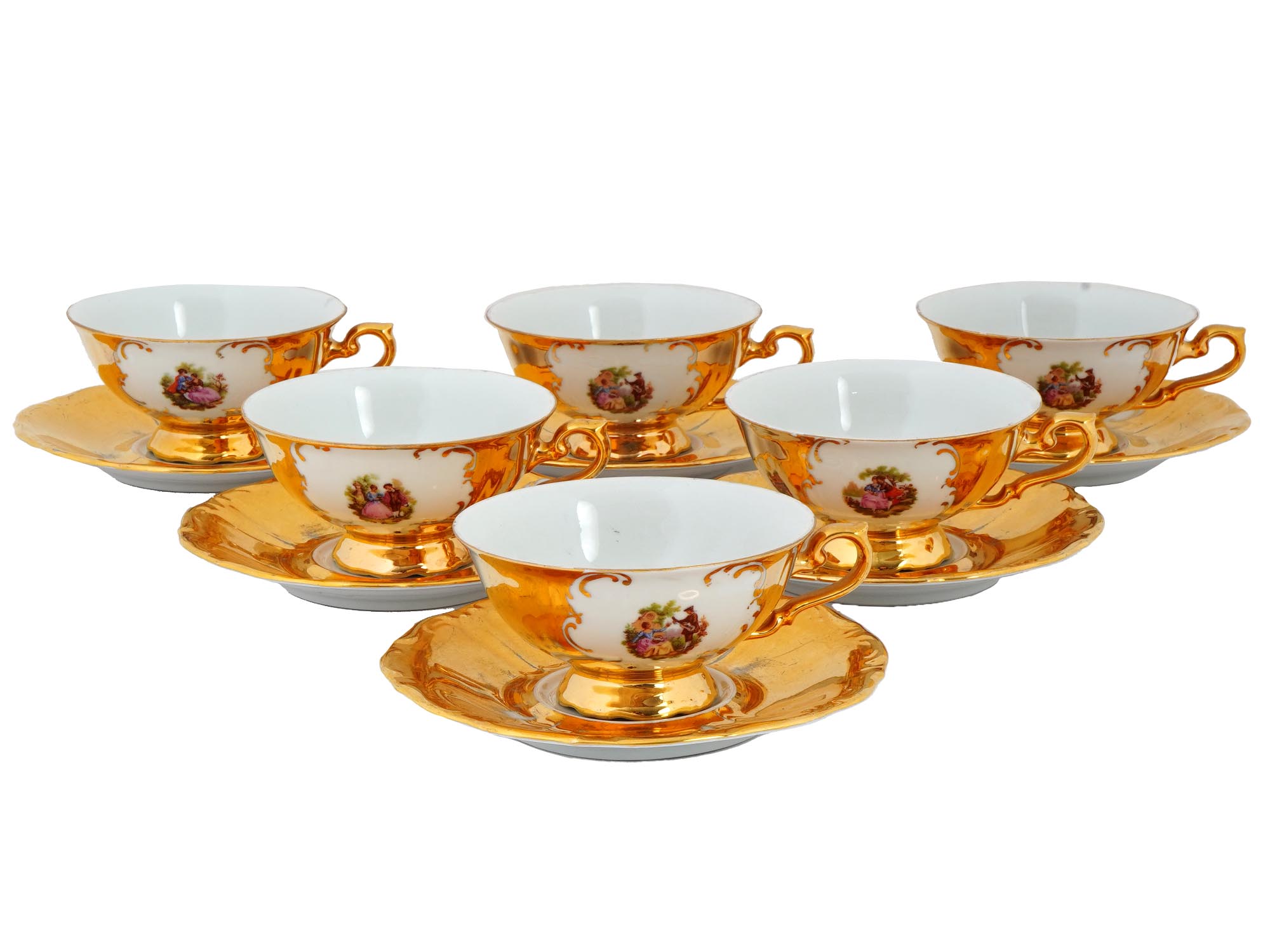 MID CENT TIRSCHEN BAVARIA GILT PORCELAIN TEA SERVICE PIC-2