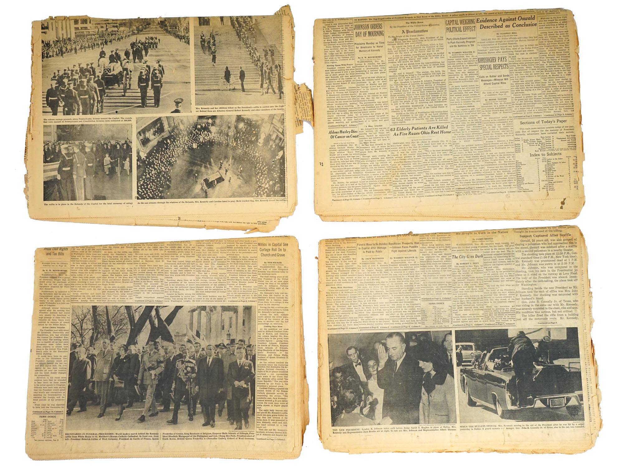 NEWSPAPERS REPORTING KENNEDY ASSASSINATION 1963 PIC-5