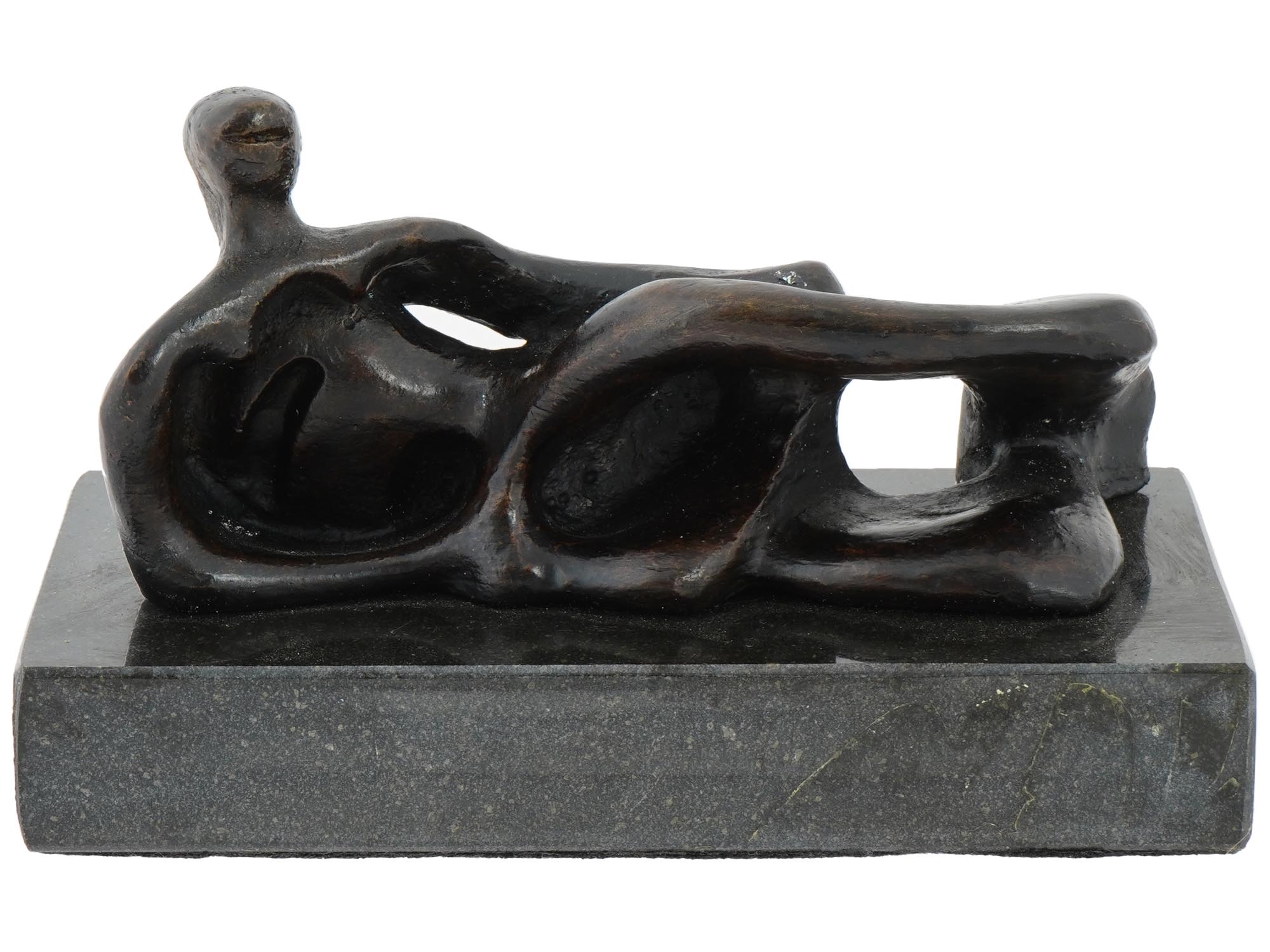 RECLINING FIGURE BRONZE SCULPTURE BY HENRY MOORE PIC-0