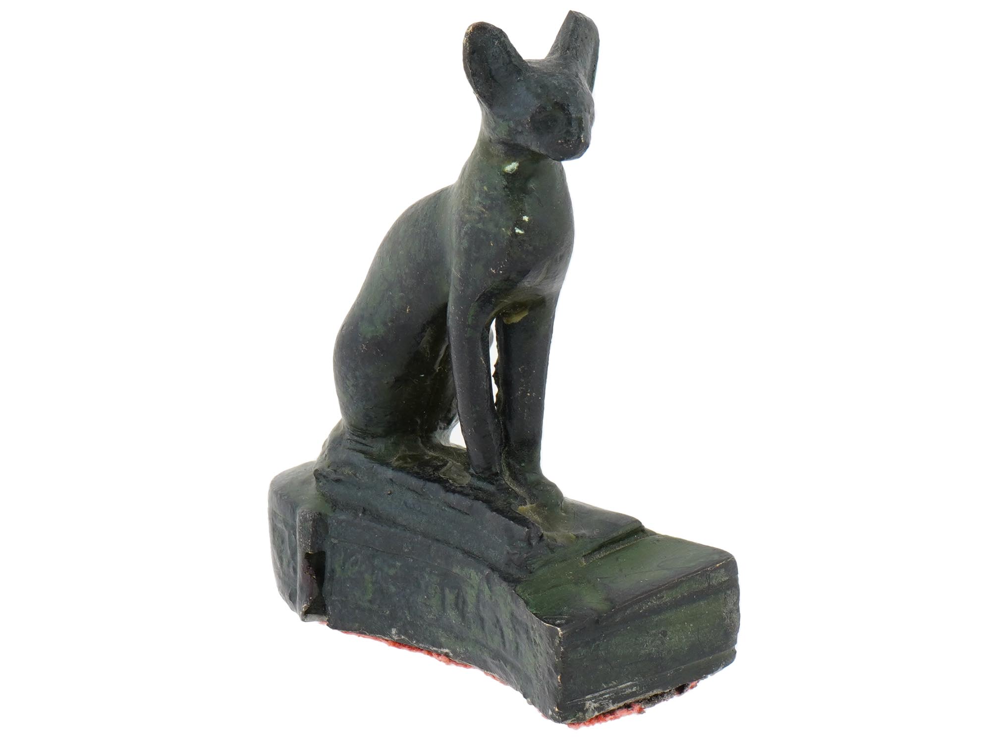 ANCIENT EGYPTIAN BRONZE CAT FIGURE 664 TO 332 BC PIC-3