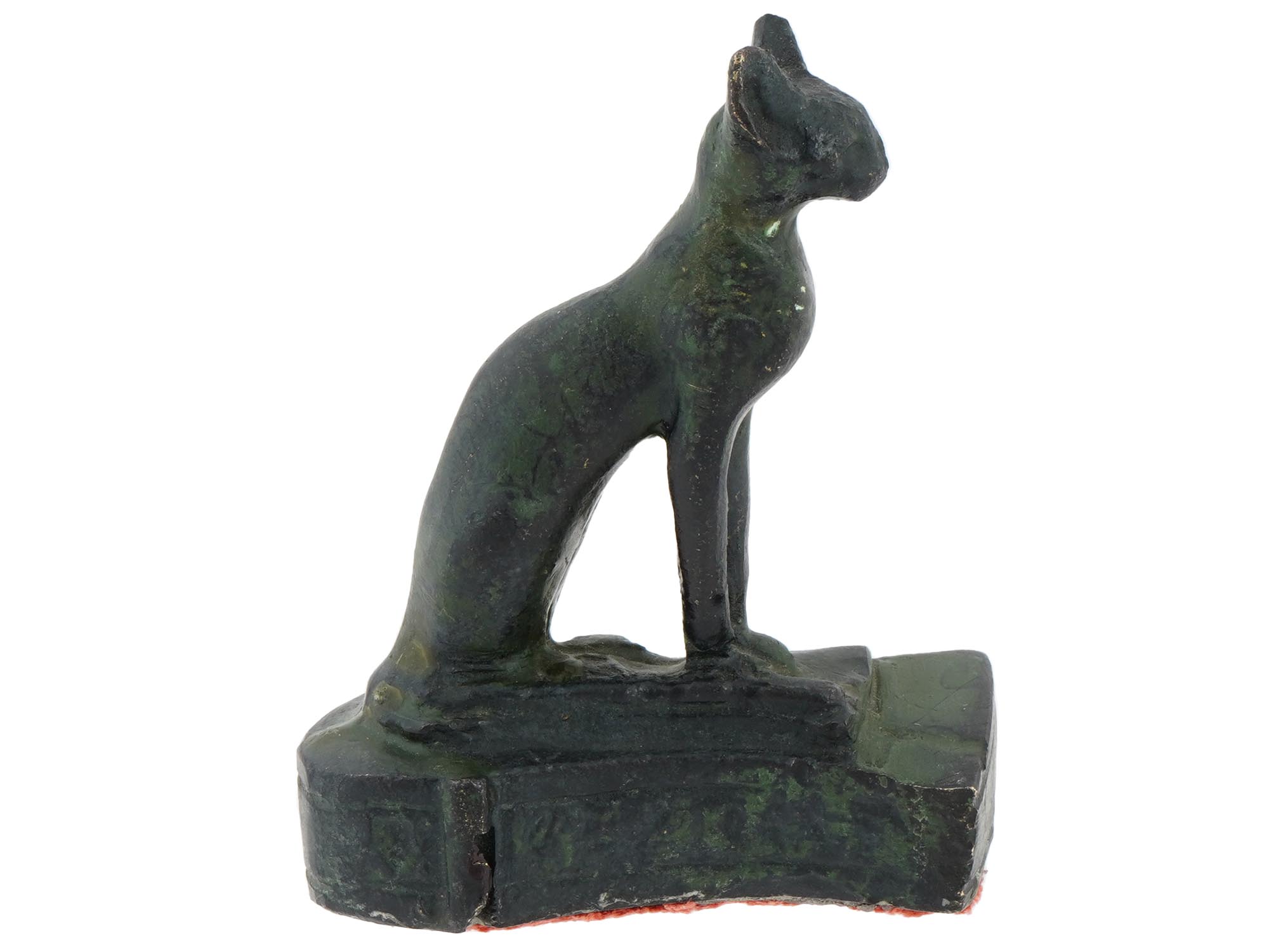 ANCIENT EGYPTIAN BRONZE CAT FIGURE 664 TO 332 BC PIC-4