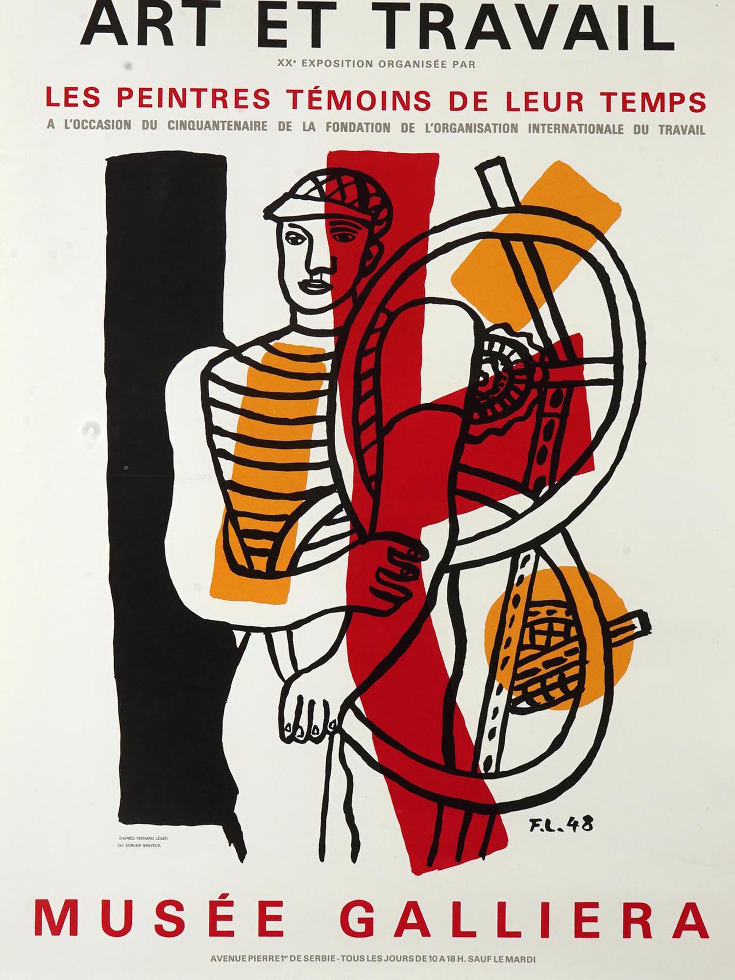 FRENCH LITHOGRAPH MUSEUM POSTER AFTER FERNAND LEGER PIC-1