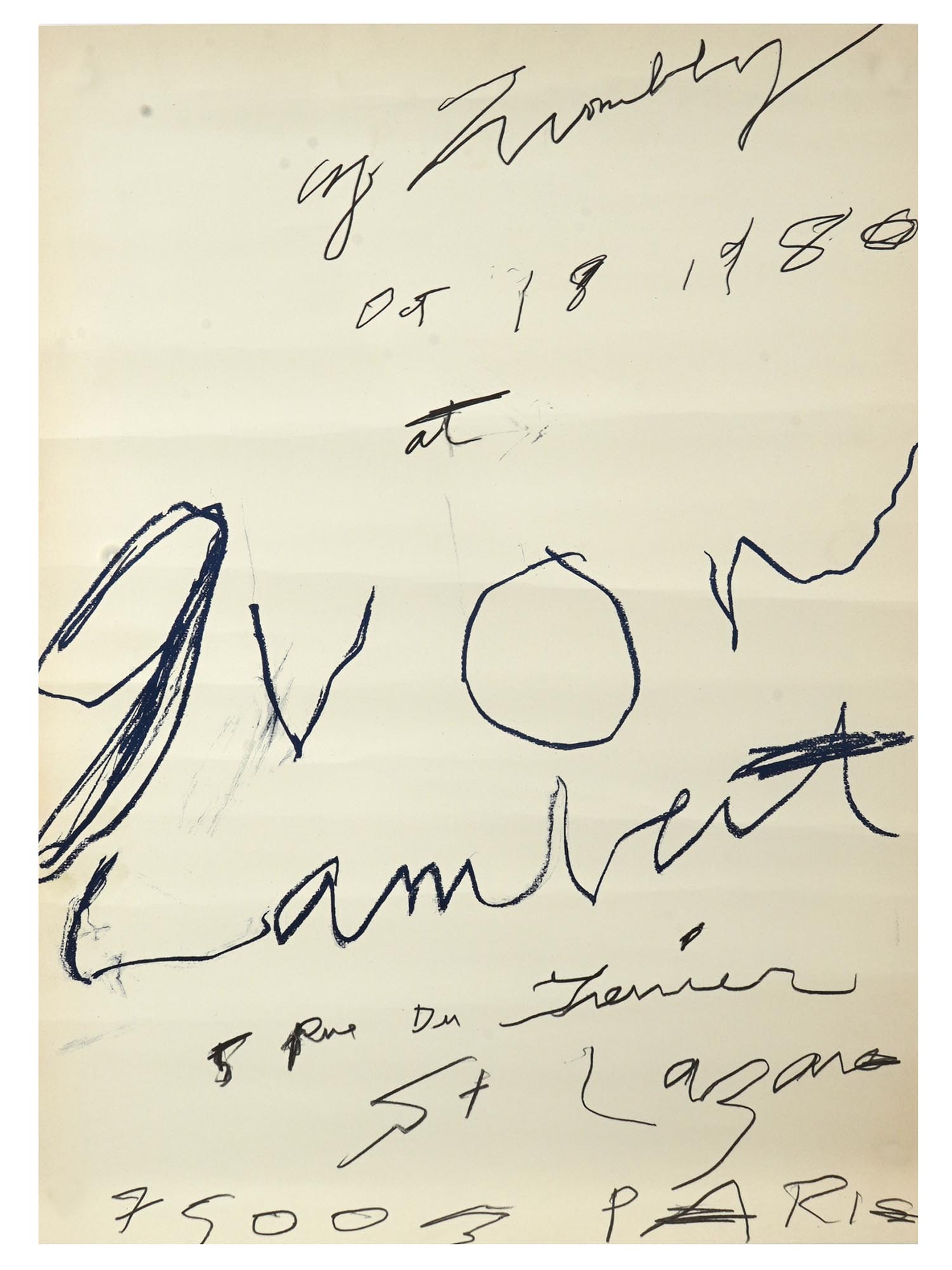 Lot 6 | FIRST EDITION 1980 CY TWOMBLY EXHIBITION POSTER