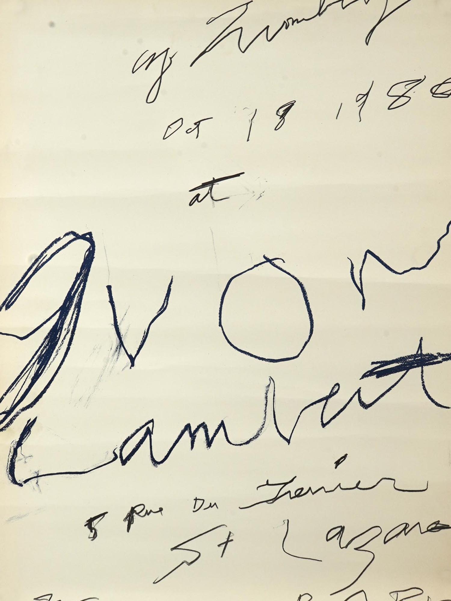 FIRST EDITION 1980 CY TWOMBLY EXHIBITION POSTER PIC-1