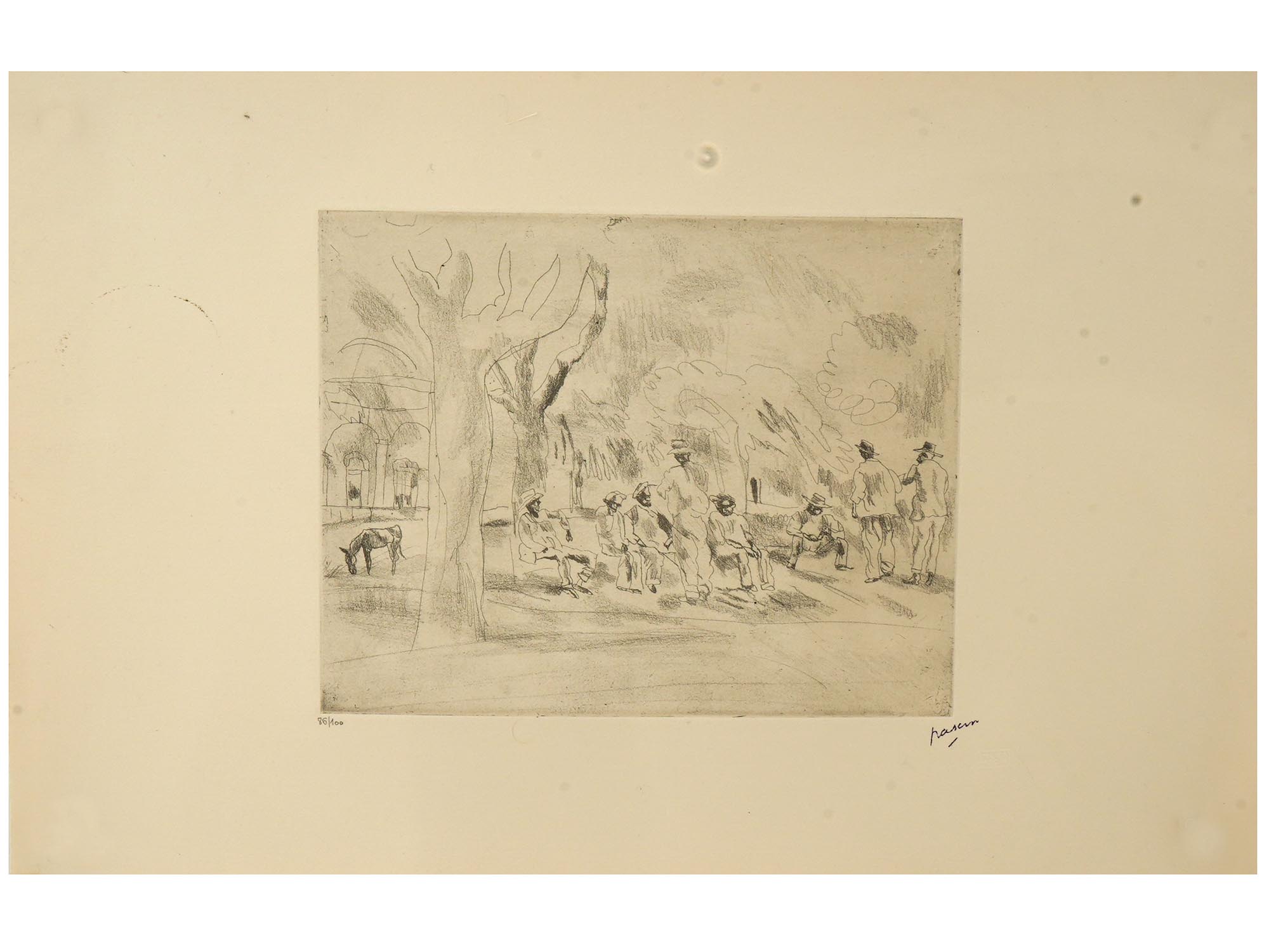 ANTIQUE BULGARIAN FRENCH ETCHING BY JULES PASCIN