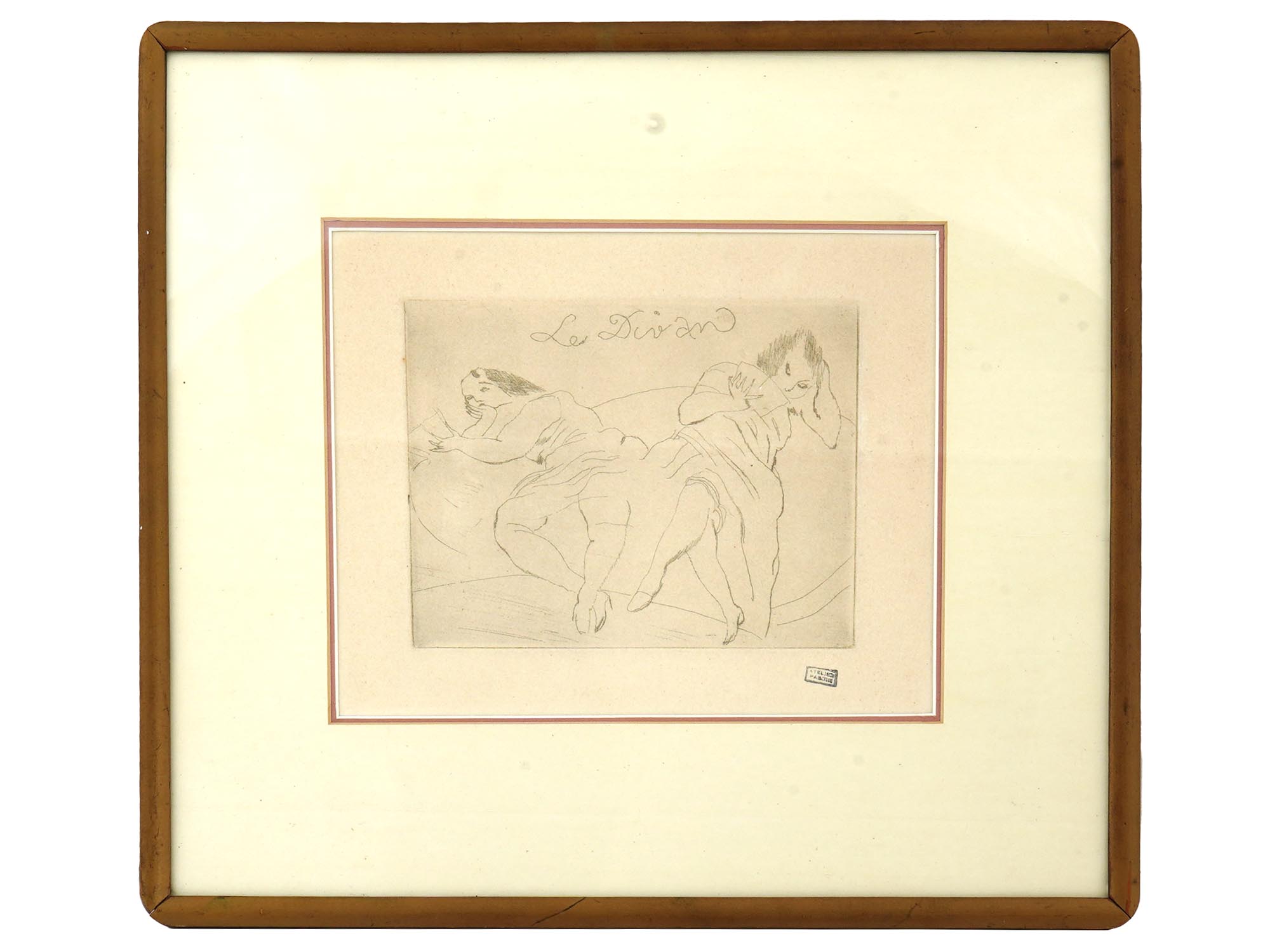ANTIQUE BULGARIAN FRENCH ETCHING BY JULES PASCIN