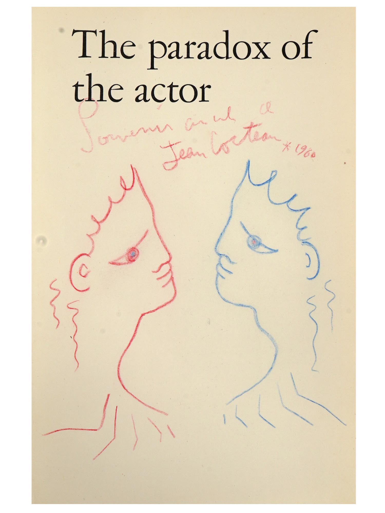 PARADOX OF ACTOR PANCIL PAINTING ATTR TO JEAN COCTEAU PIC-1