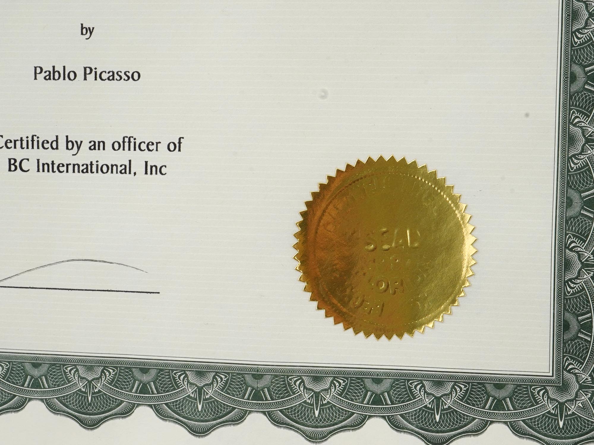 POSTER AFTER PABLO PICASSO WITH COA PIC-4