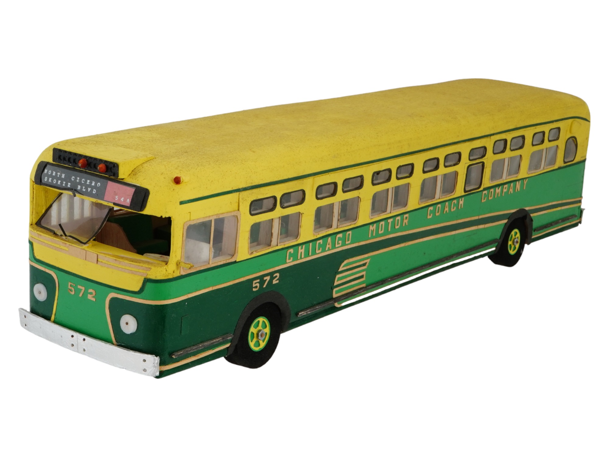 VINTAGE HANDCRAFTED WOODEN CORGI CLASSICS 54010 BUS PIC-1