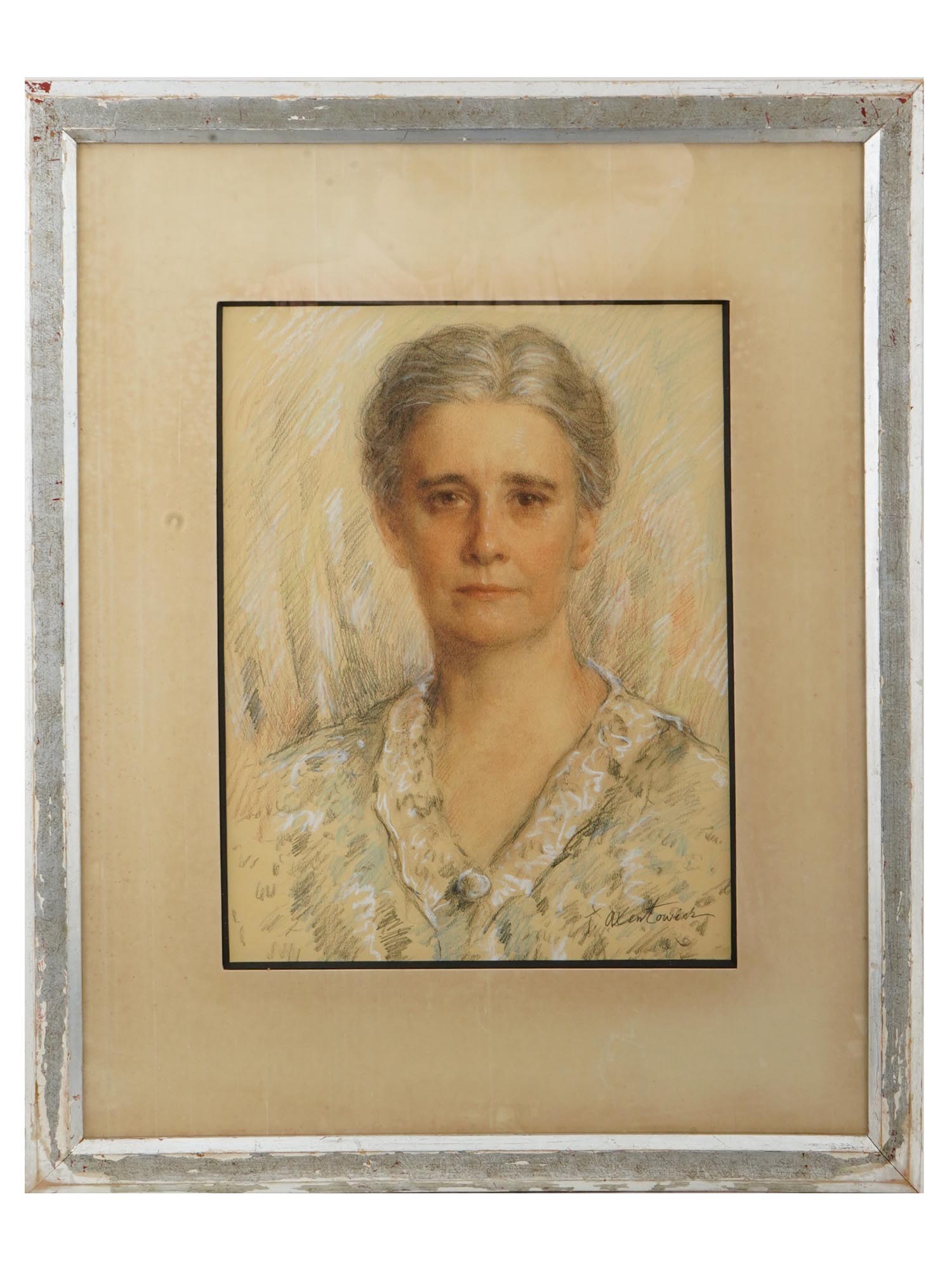 POLISH PASTEL PORTRAIT DRAWING BY TEODOR AXENTOWICZ PIC-0