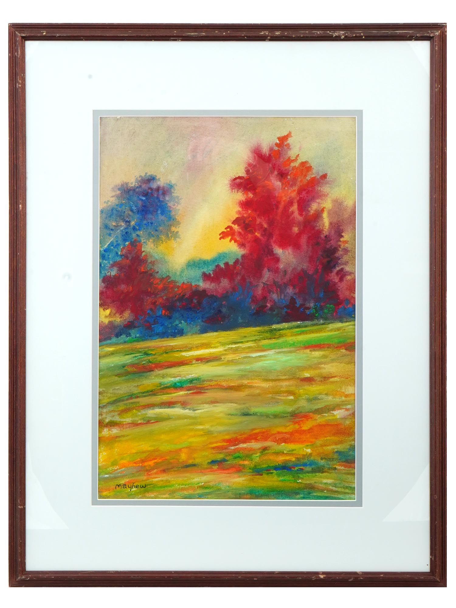 AMERICAN LANDSCAPE PAINTING BY RICHARD MAYHEW FRAMED PIC-0