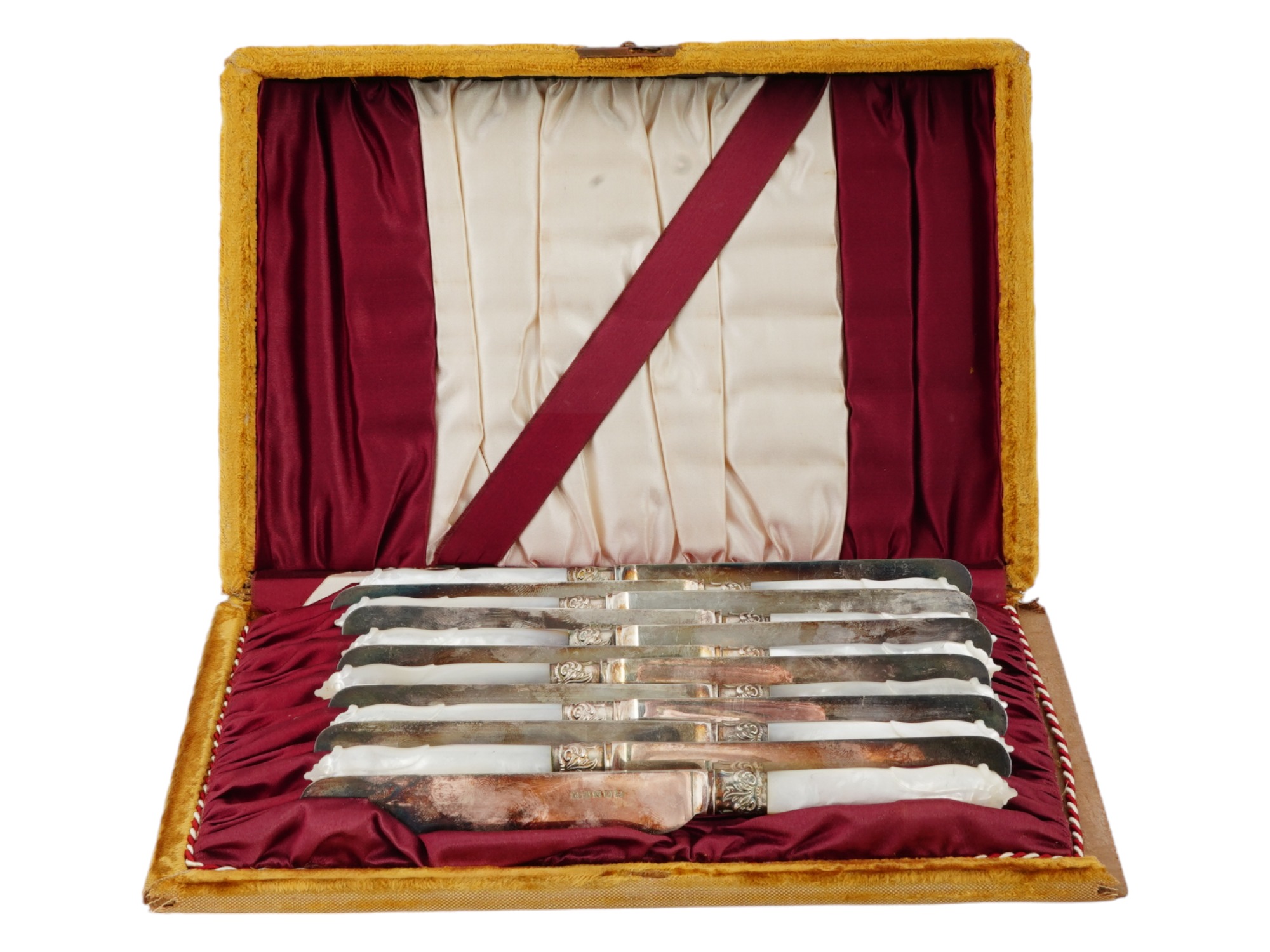 HARRISON BROS AND HOWSON ENGLISH SILVER PLATED KNIVES PIC-0