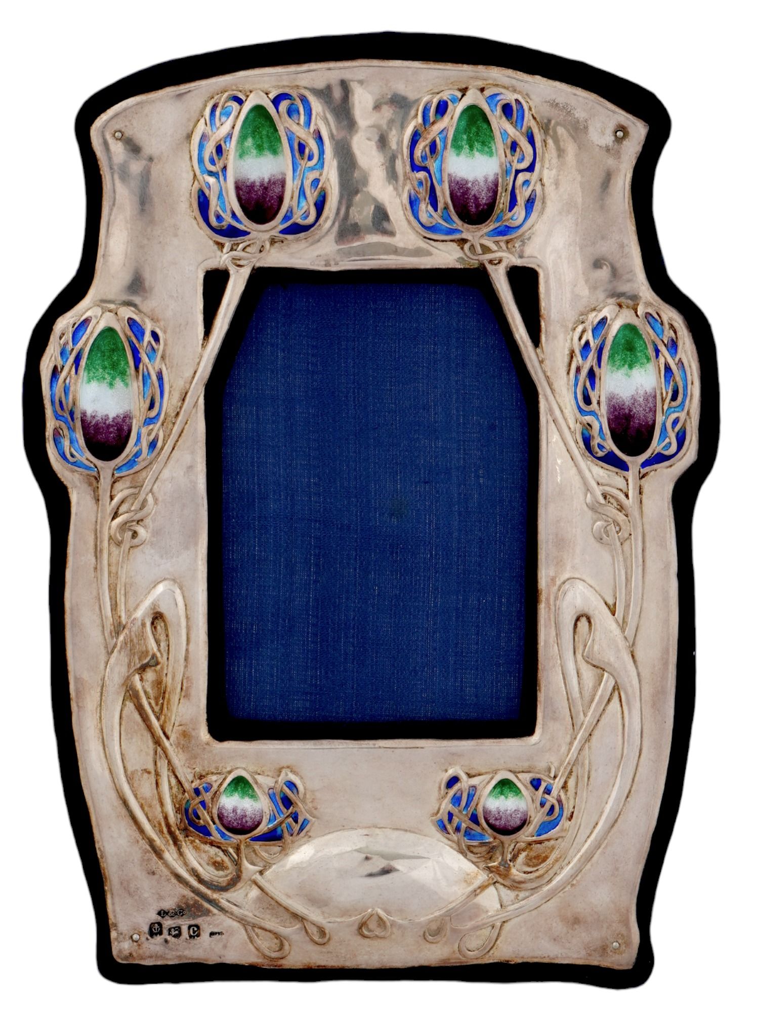 ENGLISH ART NOUVEAU KNOX CYMRIC SILVER ENAMEL FRAME PIC-0