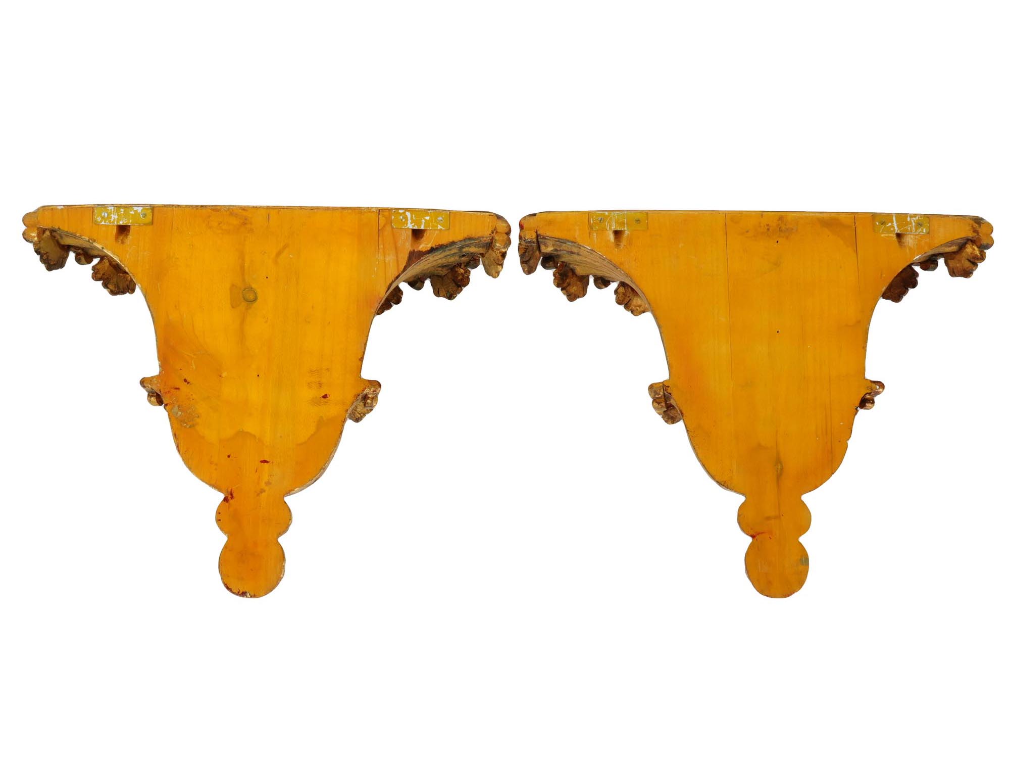 PAIR OF LARGE ANTIQUE GILTWOOD WALL BRACKETS PIC-3