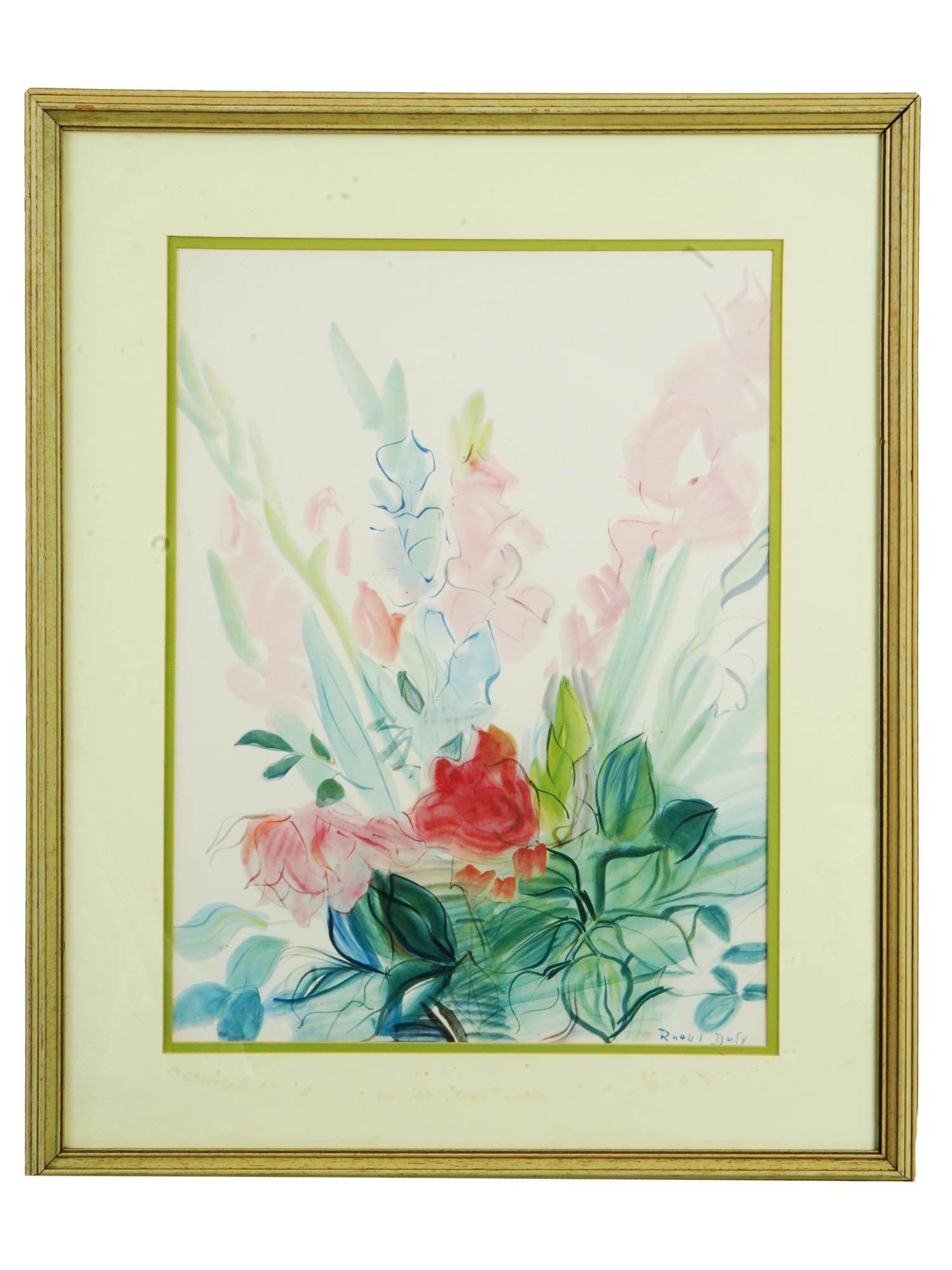 FRENCH PARIS SCHOOL FLOWERS LITHOGRAPH BY RAOUL DUFY PIC-0