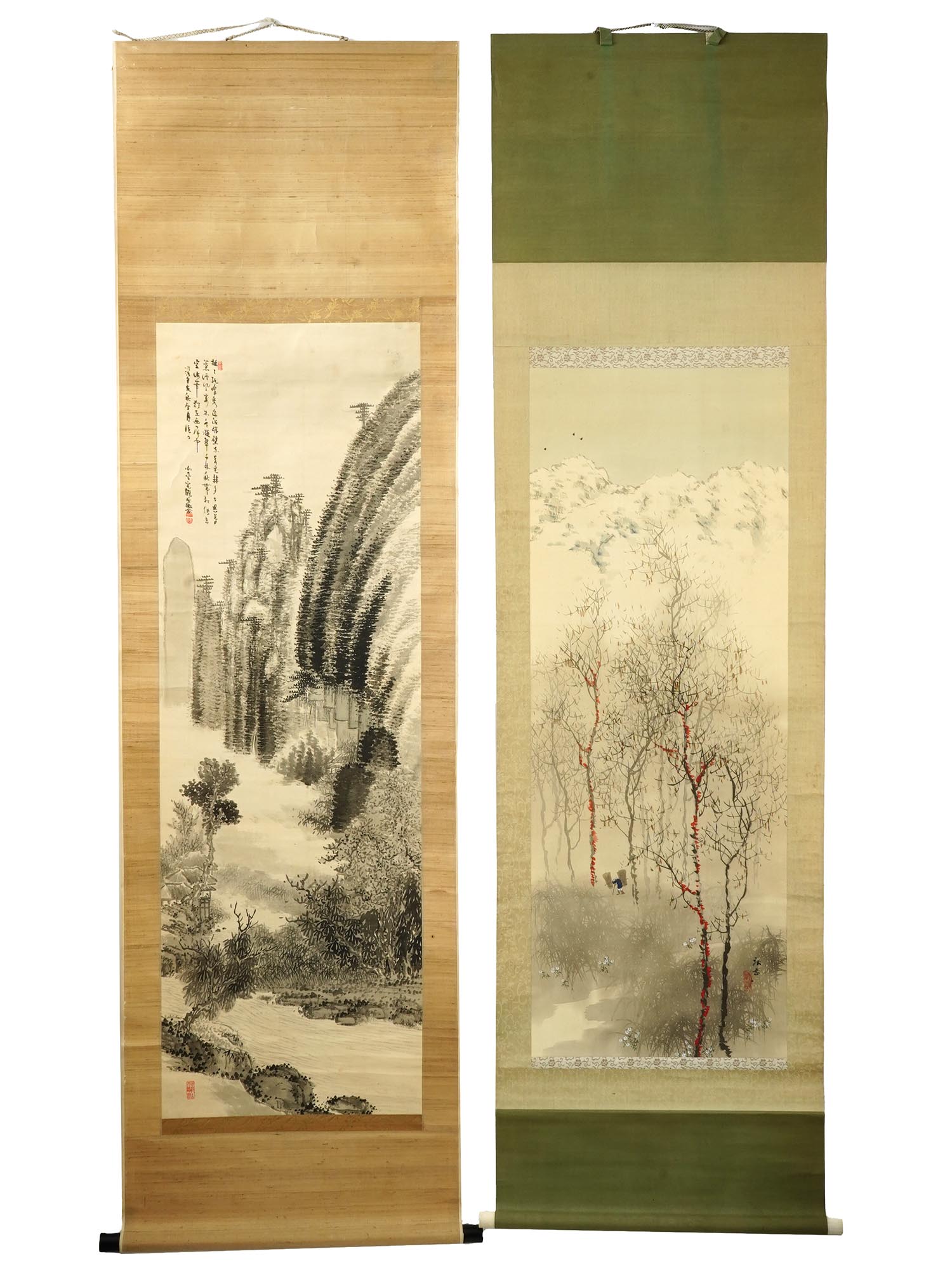 CHINESE LANDSCAPE HANGING SCROLL PAINTINGS SIGNED PIC-0