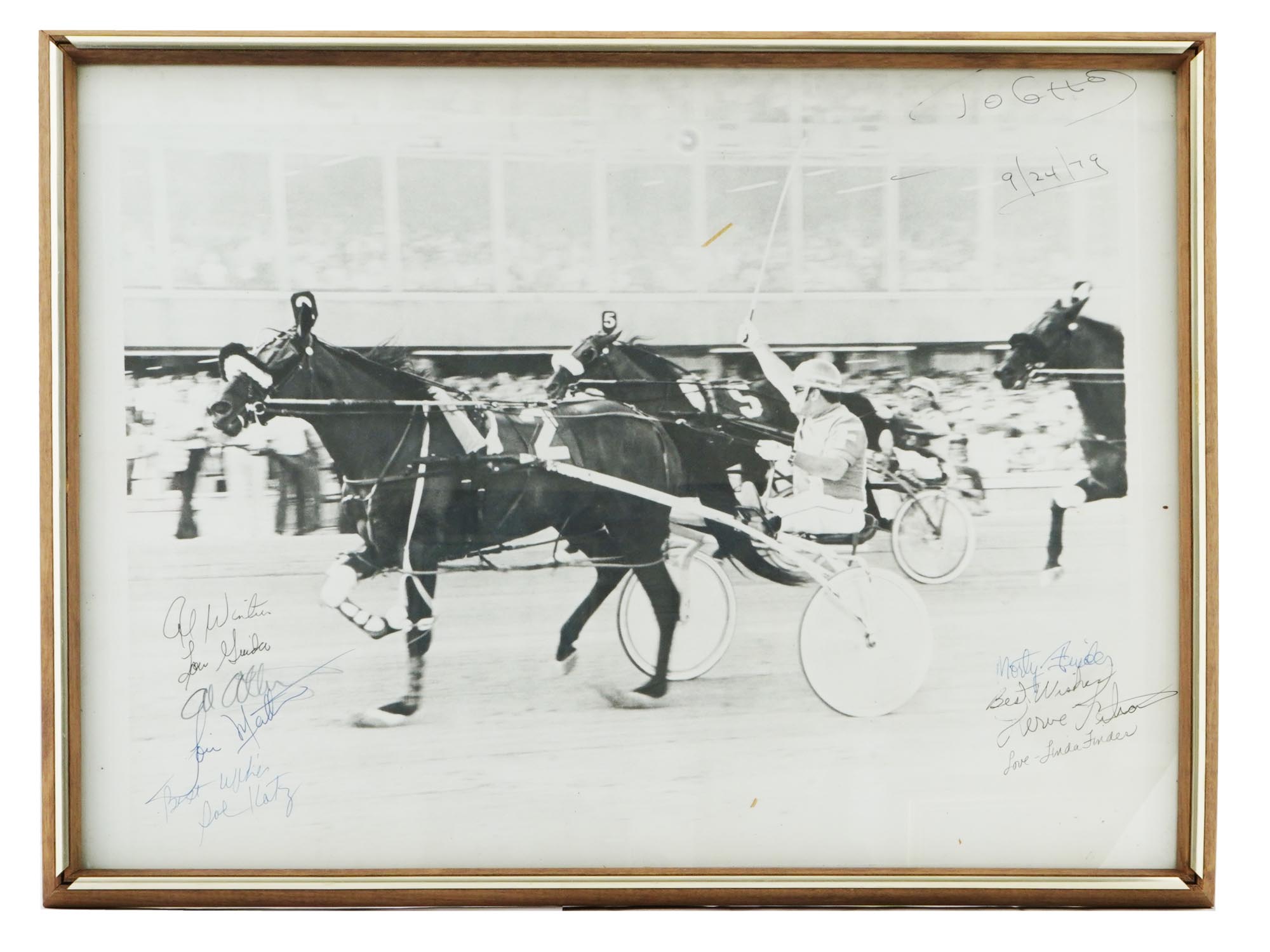 1979 AMERICAN HARNESS RACING PHOTO WITH AUTHOGRAPHS PIC-0