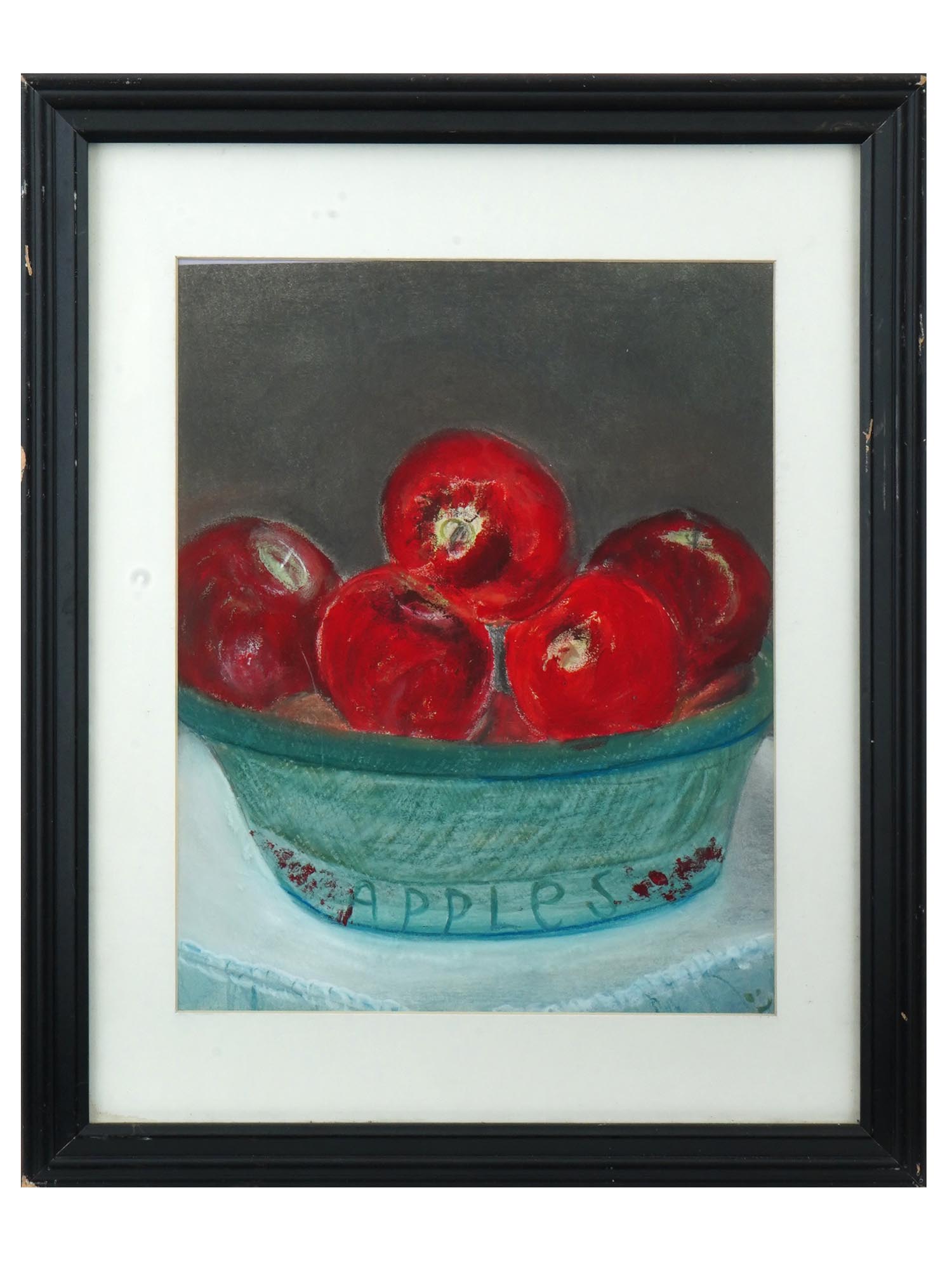 CONTEMPORARY MIXED MEDIA PAINTING STILL LIFE WITH FRUIT PIC-0