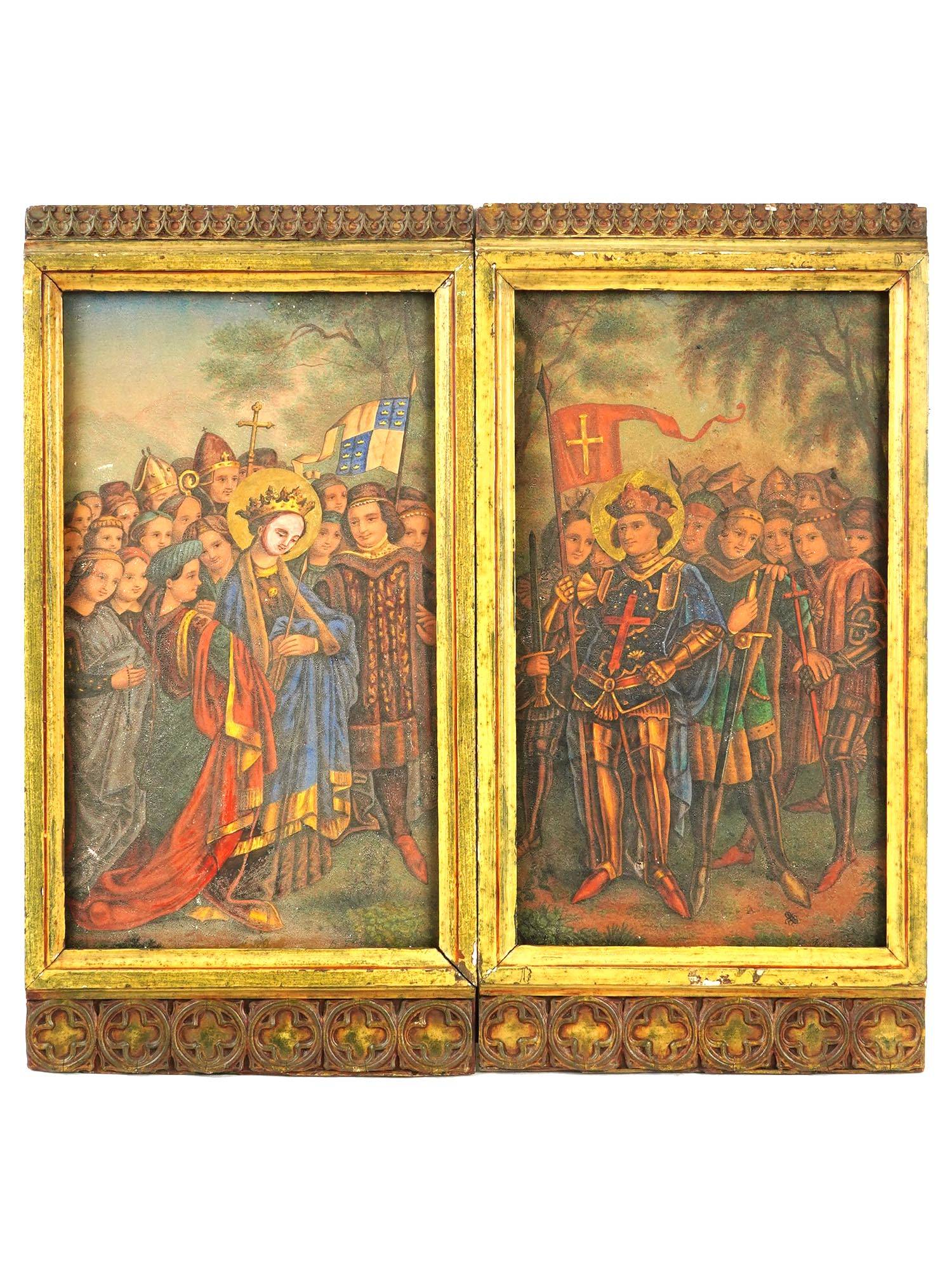 ANTIQUE DIPTYCH AFTER COLOGNE CATHEDRAL ALTARPIECE PIC-0