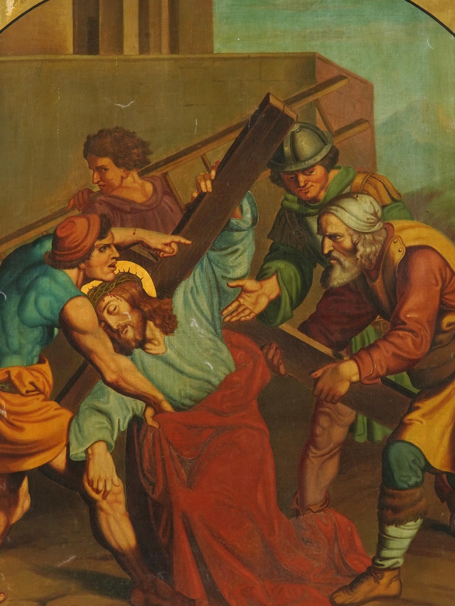 ANTIQUE RELIGIOUS OIL PAINTING AFTER JOSEPH VON FUHRICH PIC-1