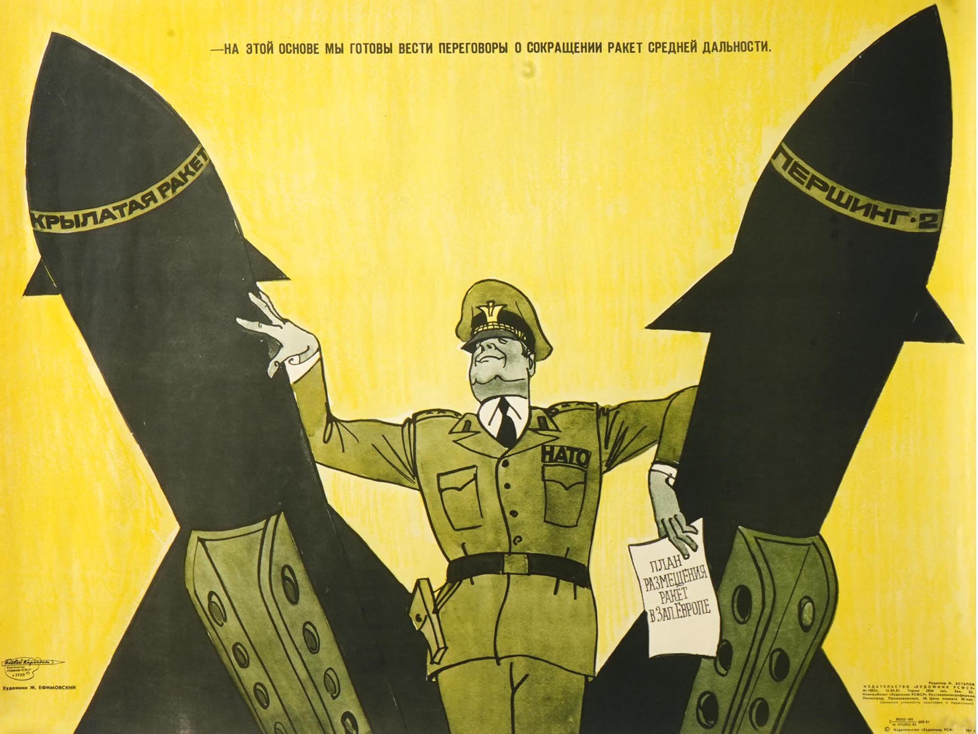 SOVIET PROPAGANDA POSTER BY JOSEPH EFIMOVSKY 1981 PIC-1