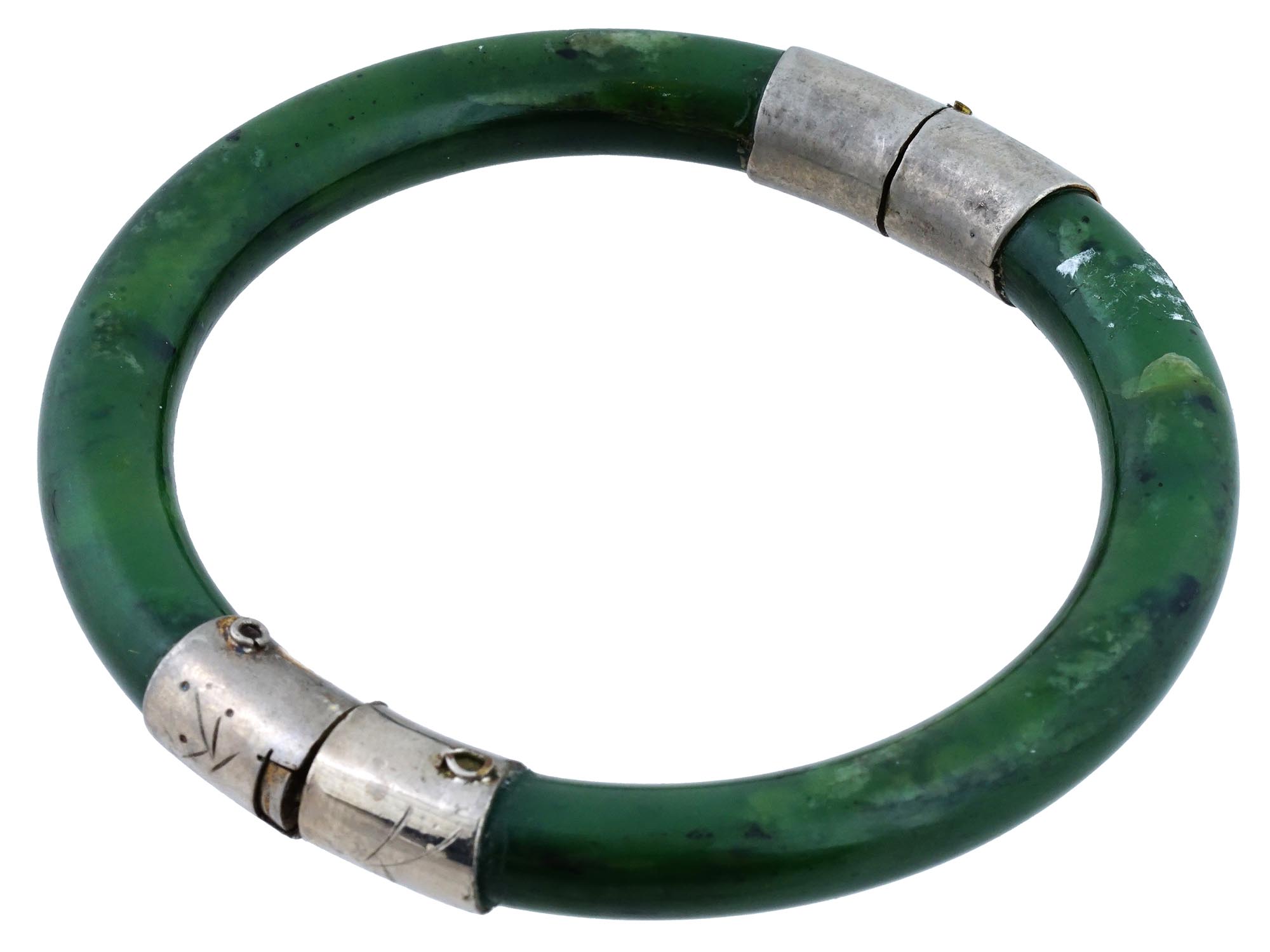 CHINESE HAND CARVED JADE BANGLE BRACELET PIC-0