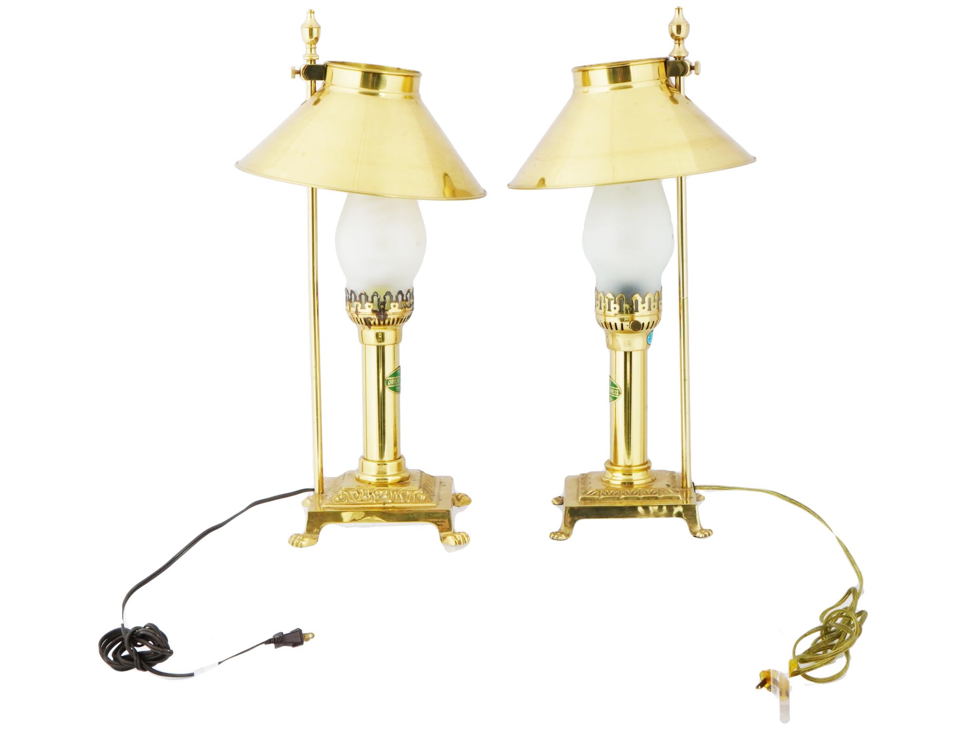 VINTAGE GILT BRASS ORIENT EXPRESS TABLE LAMPS PIC-2