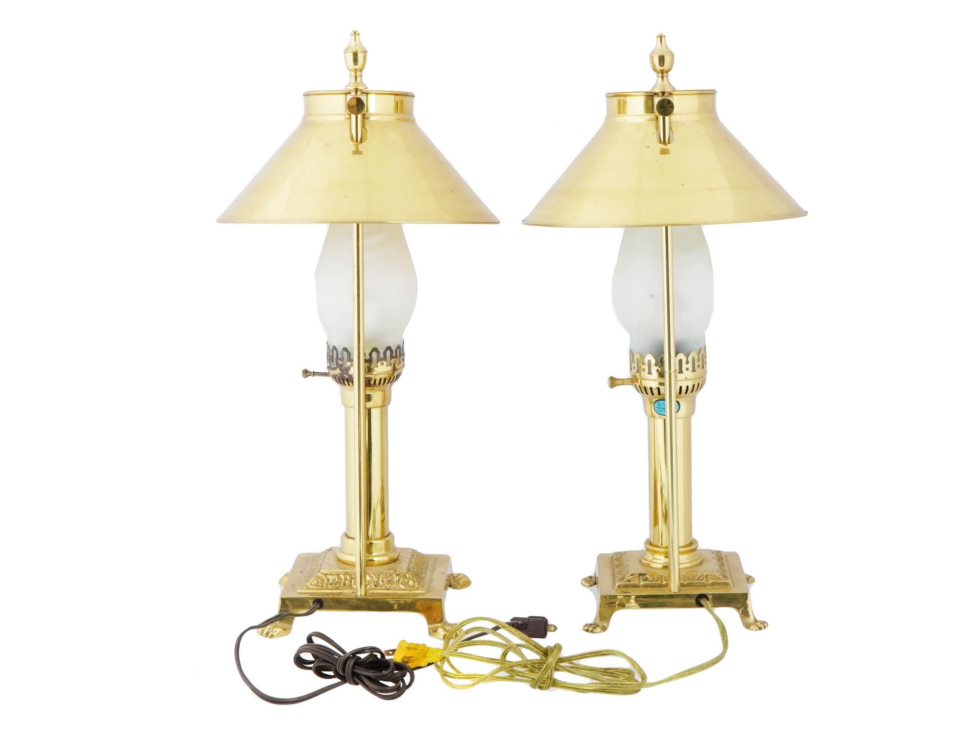VINTAGE GILT BRASS ORIENT EXPRESS TABLE LAMPS PIC-1