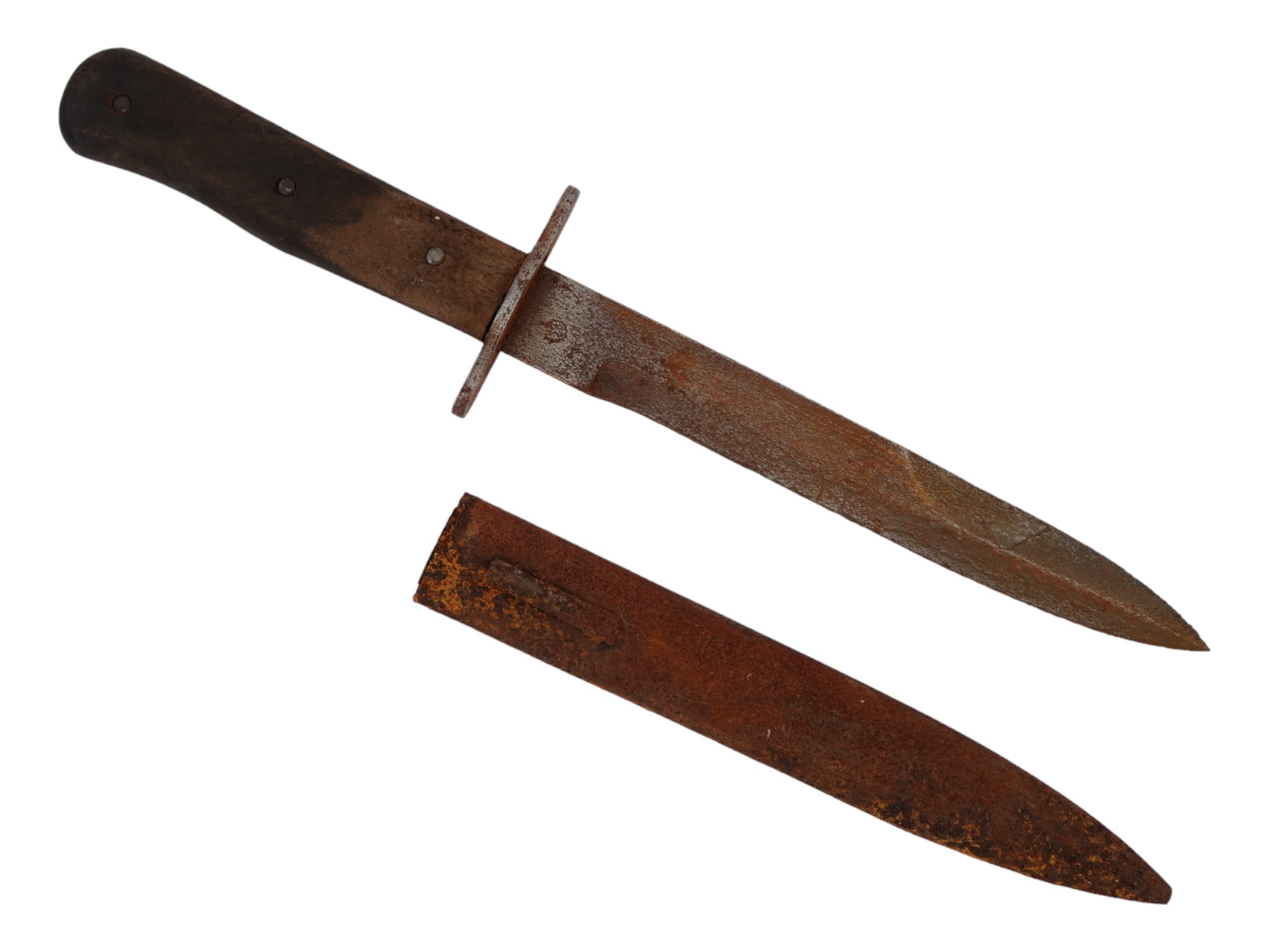 WWI AUSTRIAN STURMMESSER TRENCH KNIFE IN SHEATH PIC-1
