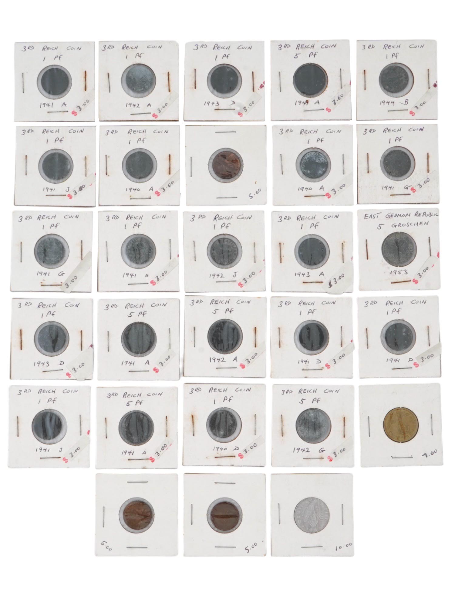 WWII 28 GERMAN THIRD REICH COINS 1939 TO 1943 PIC-0