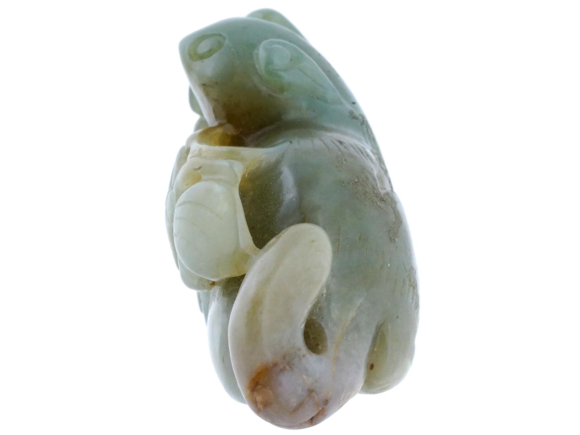 VINTAGE CHINESE CARVED JADE LION FIGURINE PIC-4