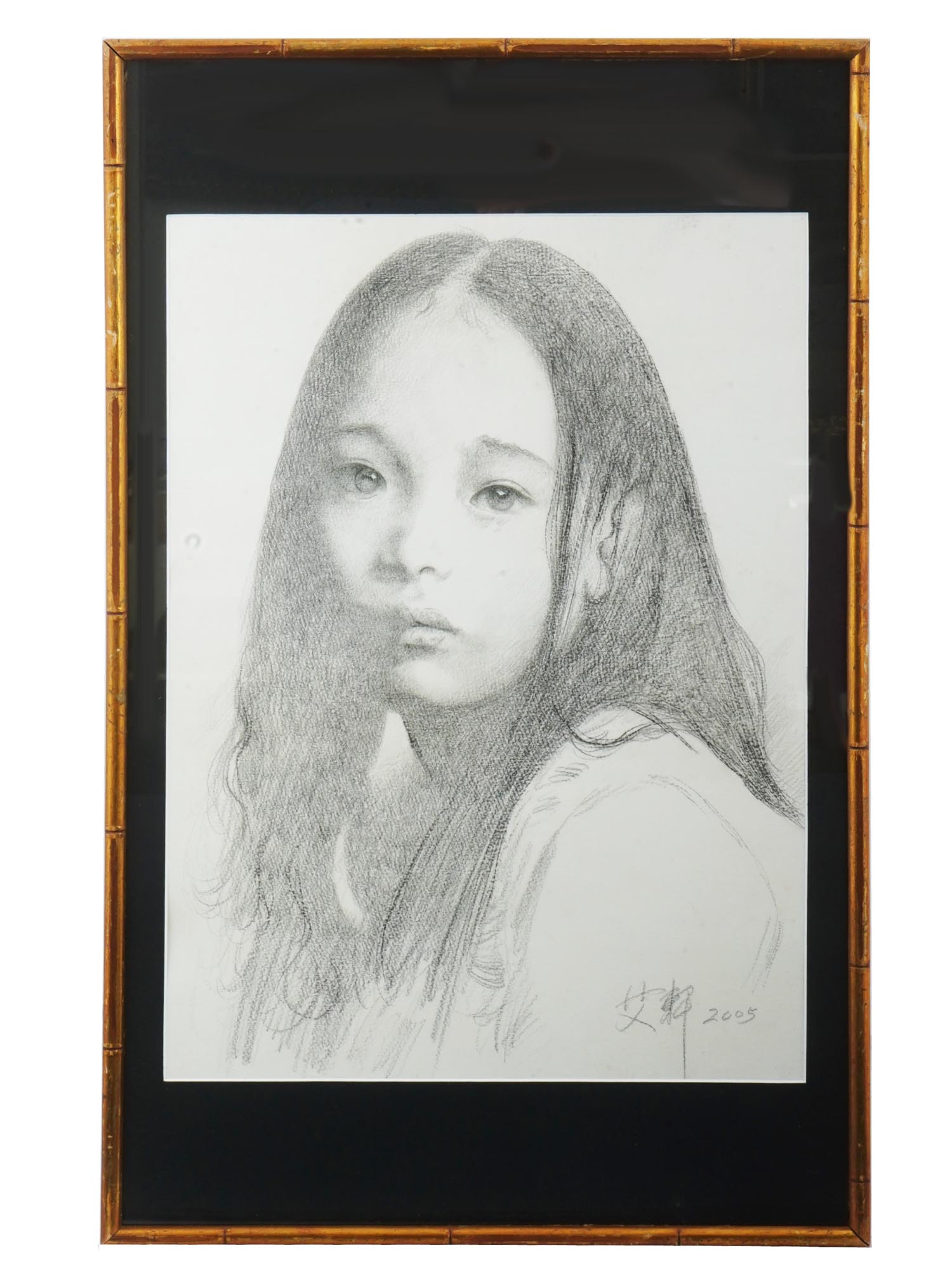 CONTEMPORARY CHINESE DRAWING GIRL PORTRAIT BY AI XUAN PIC-0