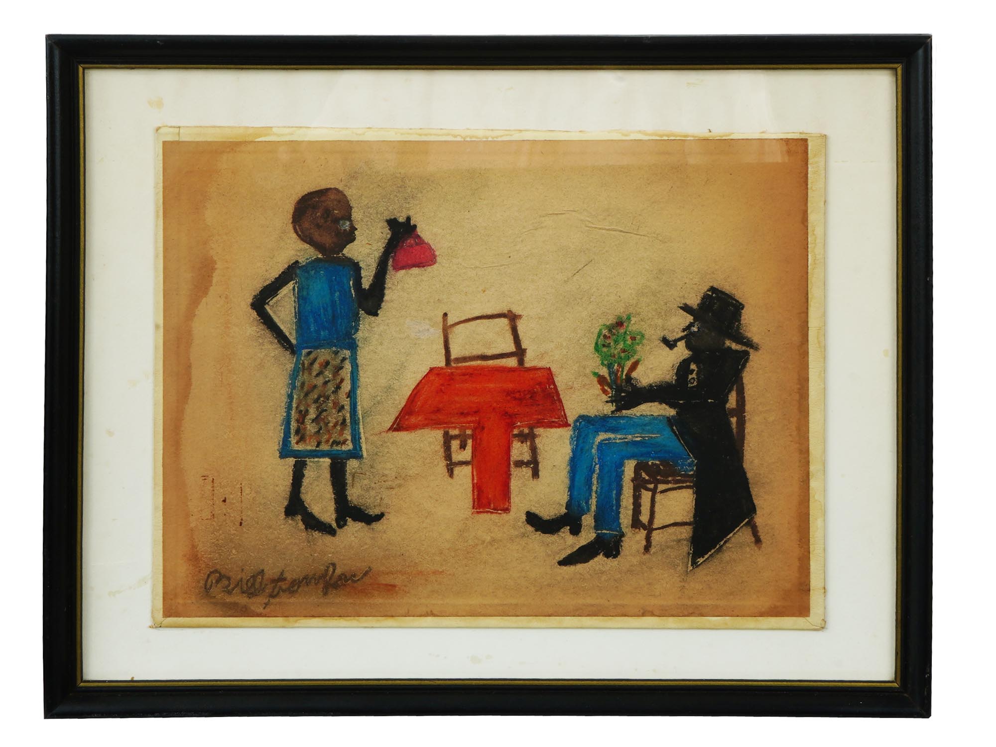 AFRO AMERICAN OIL PASTEL PAINTINGS BY BILL TRAYLOR PIC-2