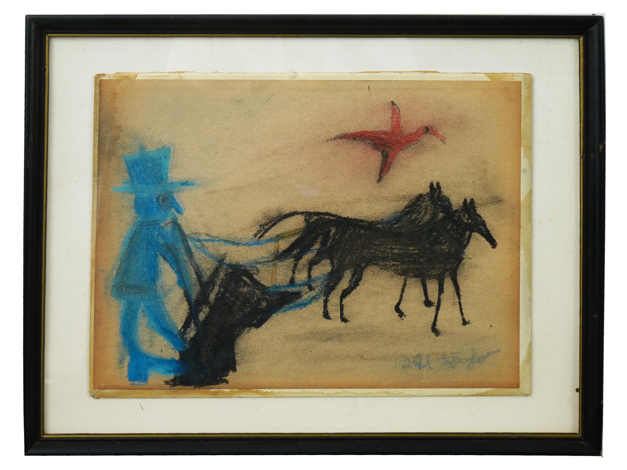 AFRO AMERICAN OIL PASTEL PAINTINGS BY BILL TRAYLOR PIC-1