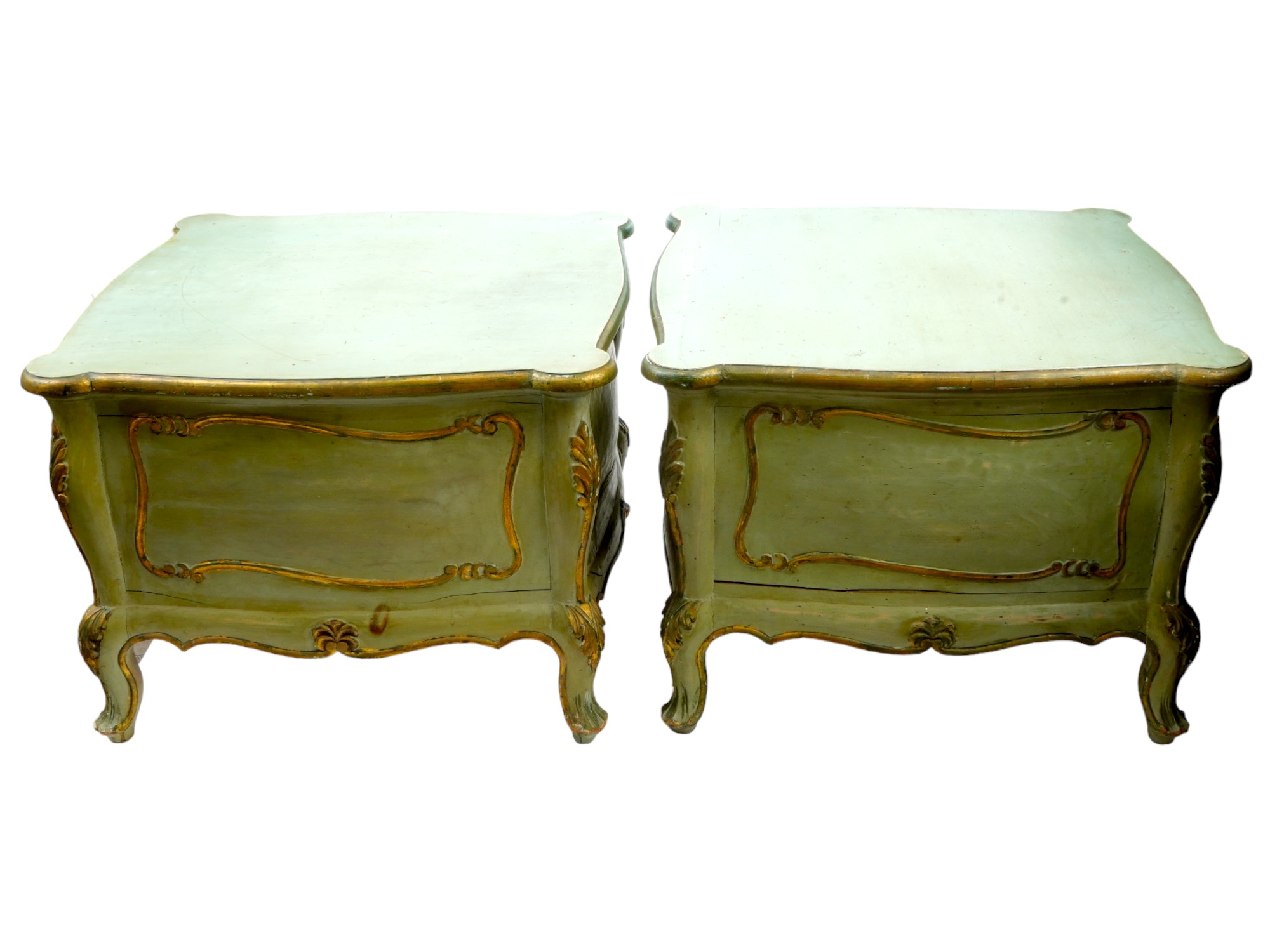 ANTIQUE FRENCH SHABBY CHIC WOODEN SIDE END TABLES PIC-2