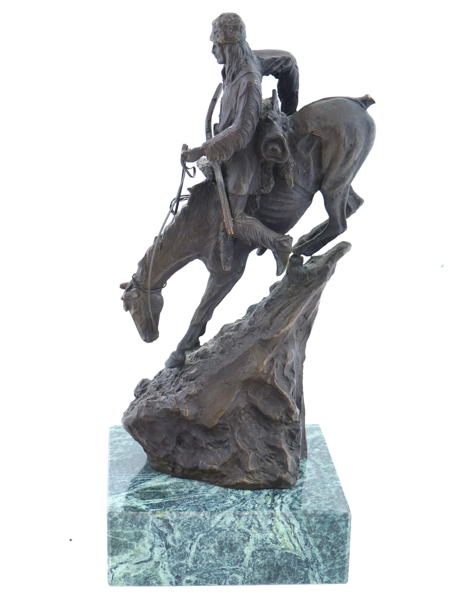 WESTERN BRONZE SCULPTURE AFTER FREDERIC REMINGTON PIC-1