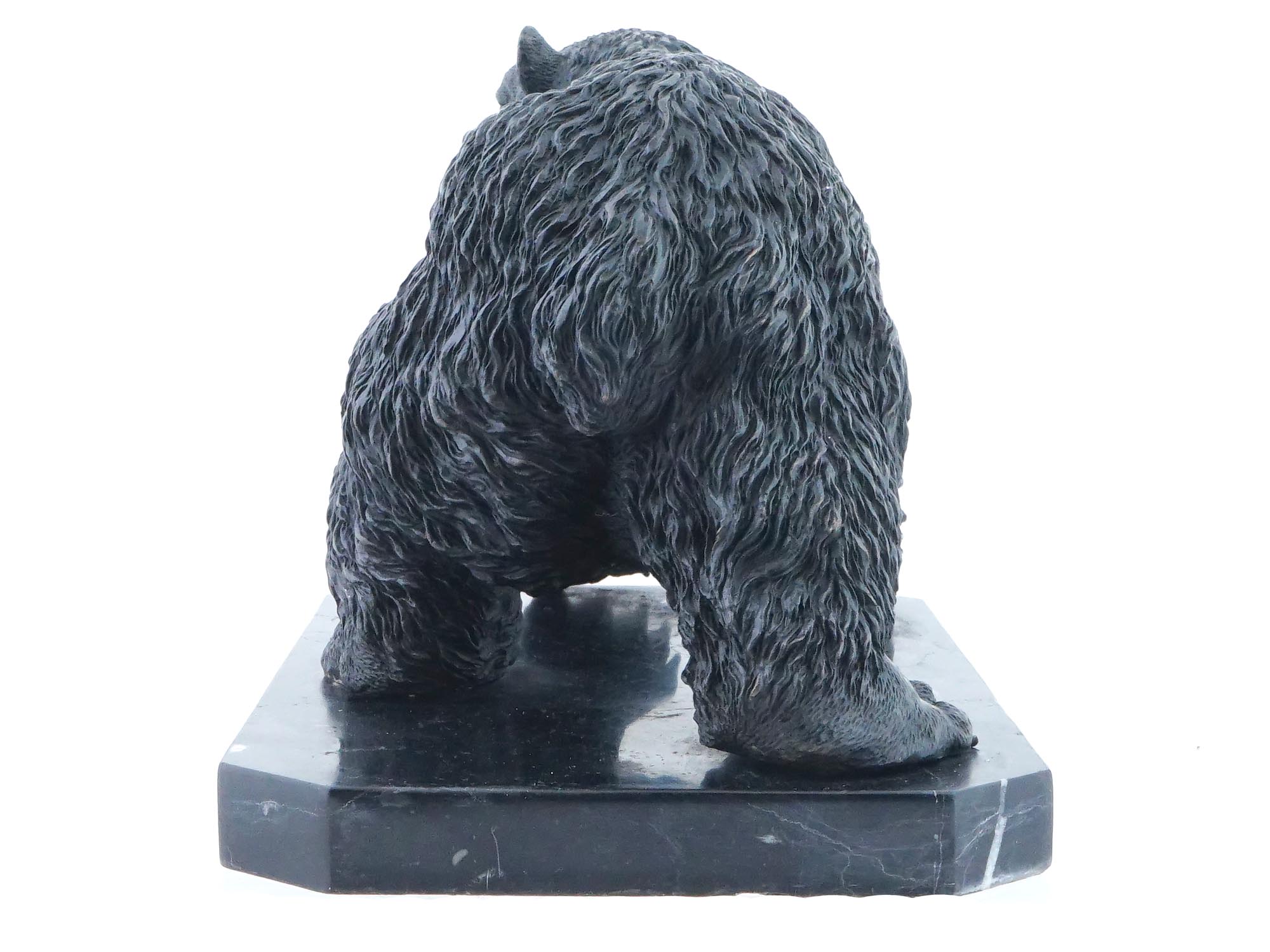 VINTAGE CAST BRONZE SOLID BEAR FIGURINE ON A BASE PIC-4