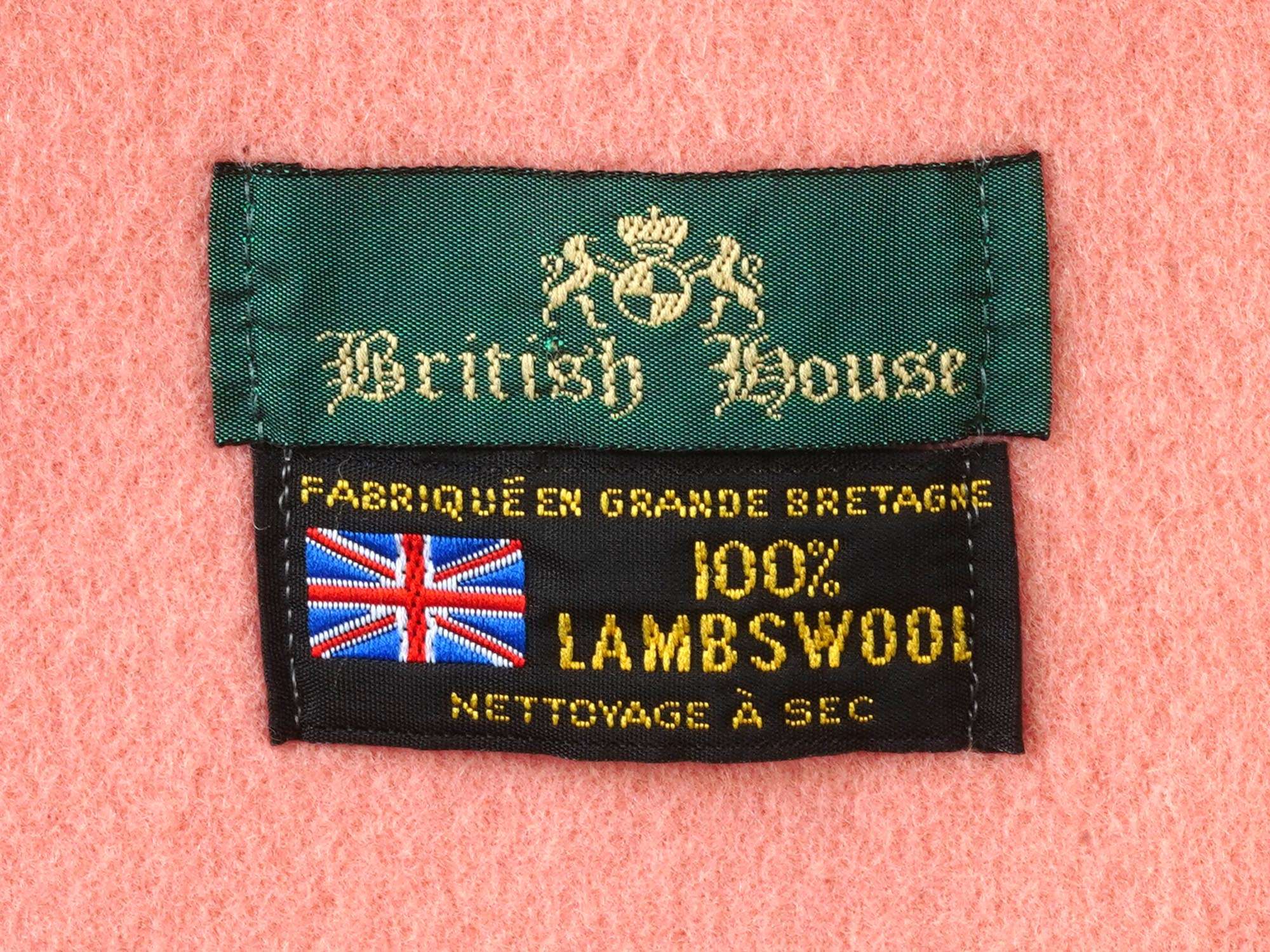 ENGLISH BRITISH HOUSE GENUINE PINK LAMBSWOOL SCARF PIC-2
